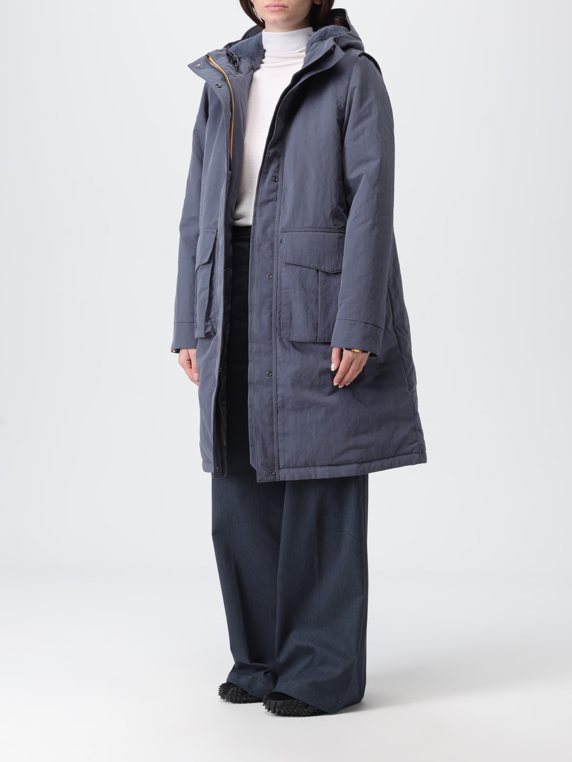 K-WAY COAT: Coat woman K-way, Blue - Img 3