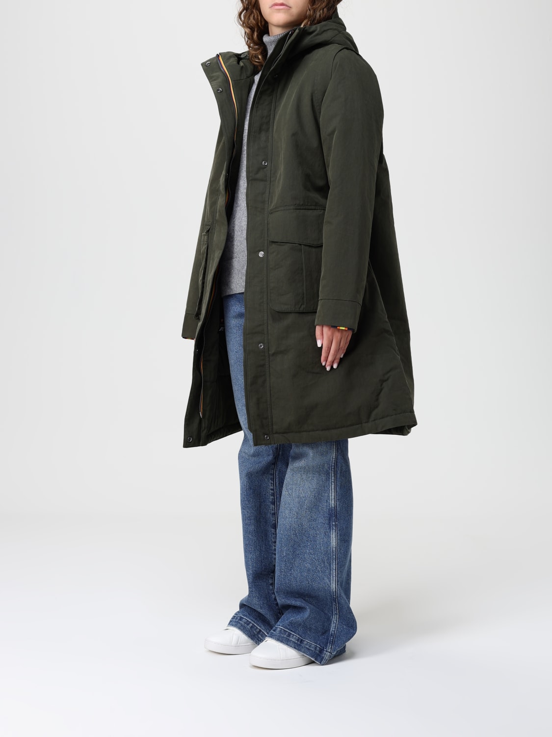 K-WAY COAT: Coat woman K-way, Olive - Img 3