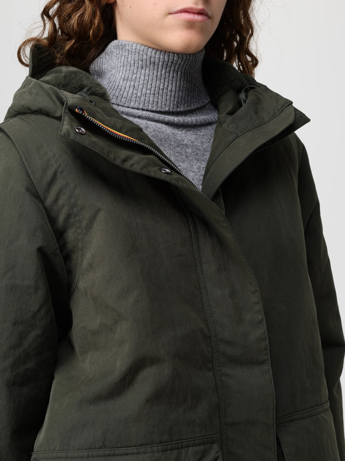 K-WAY COAT: Coat woman K-way, Olive - Img 4