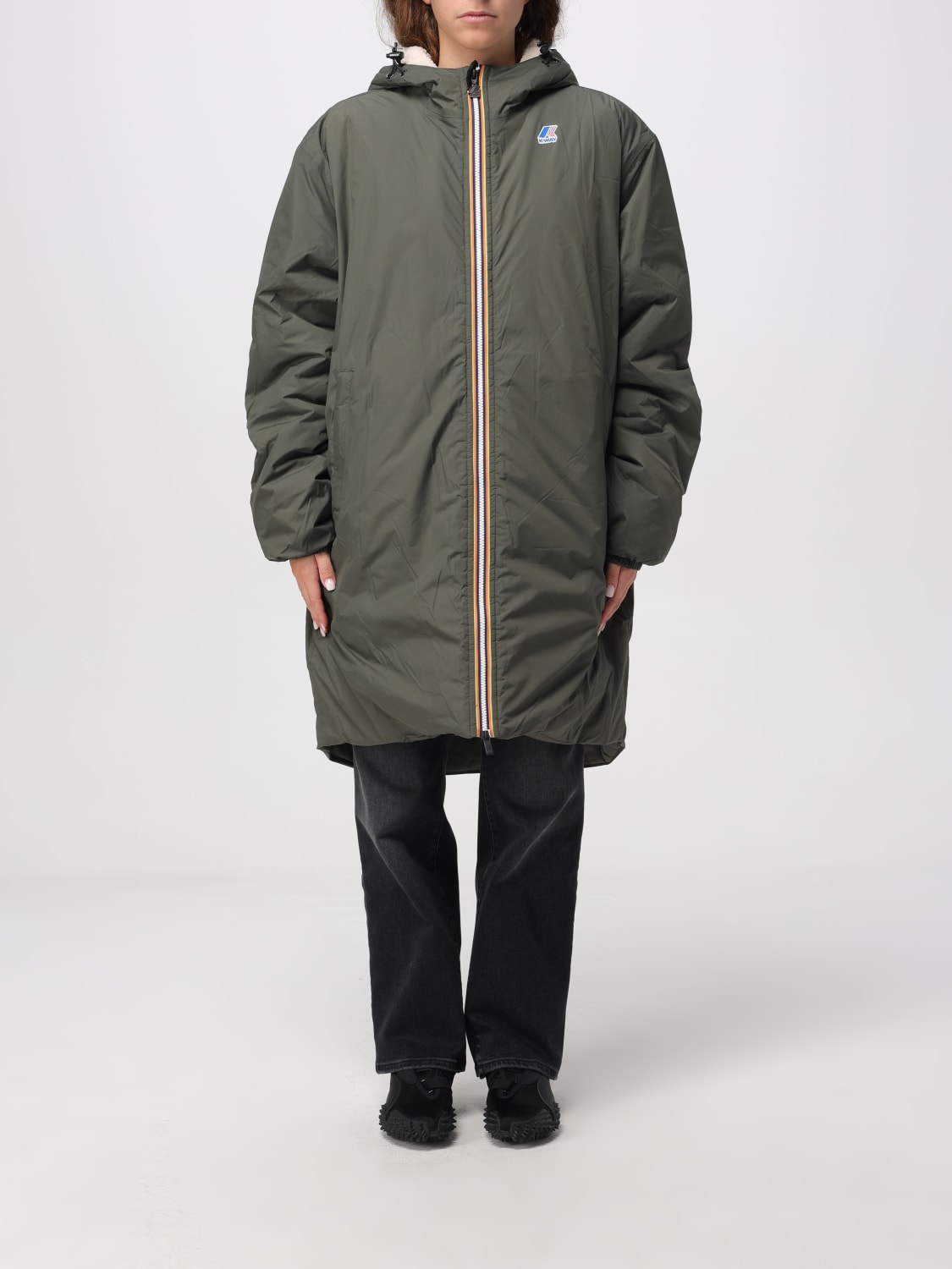 K-WAY JACKET: Coat woman K-way, Green - Img 1