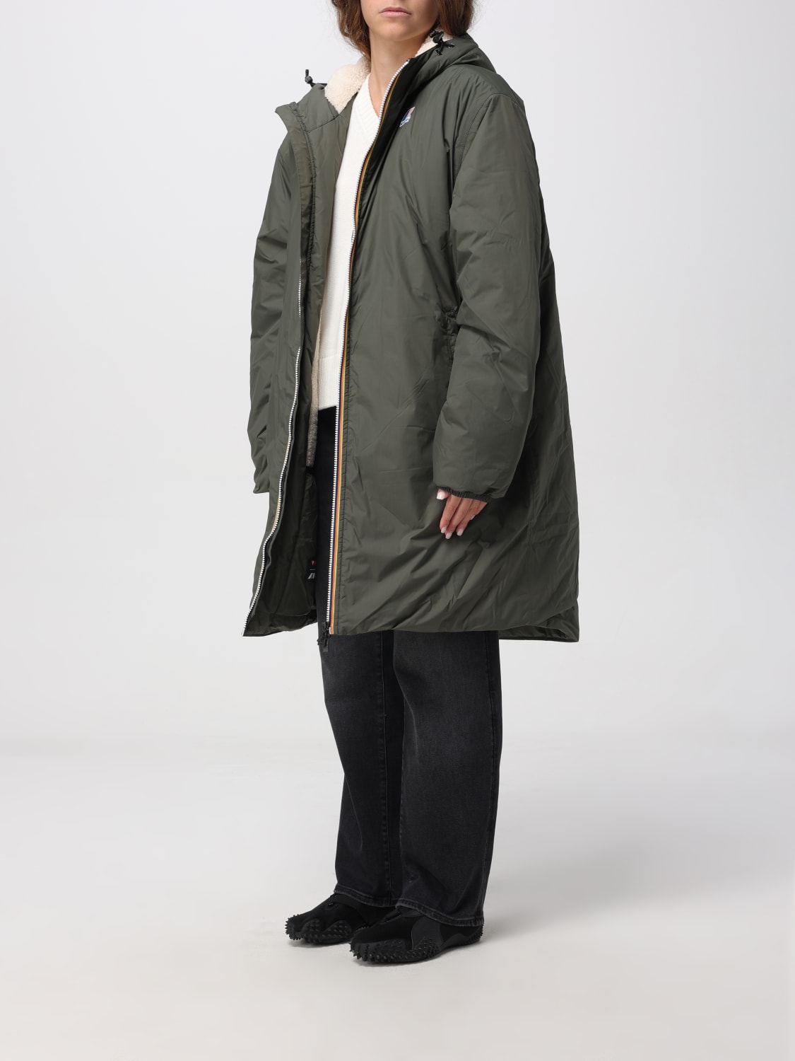 K-WAY JACKET: Coat woman K-way, Green - Img 3