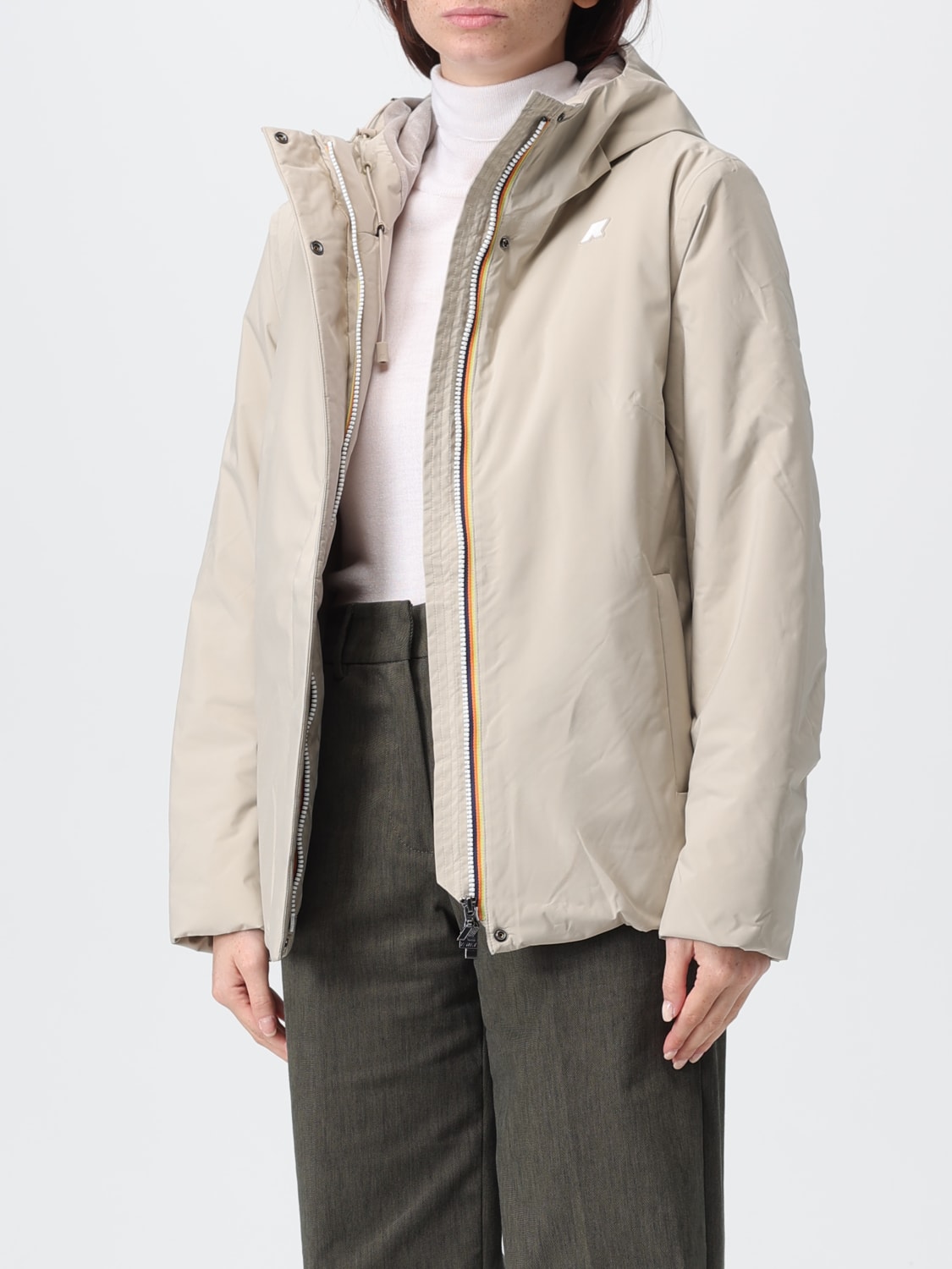 K-WAY ABRIGO: Abrigo mujer K-way, Beige - Img 3