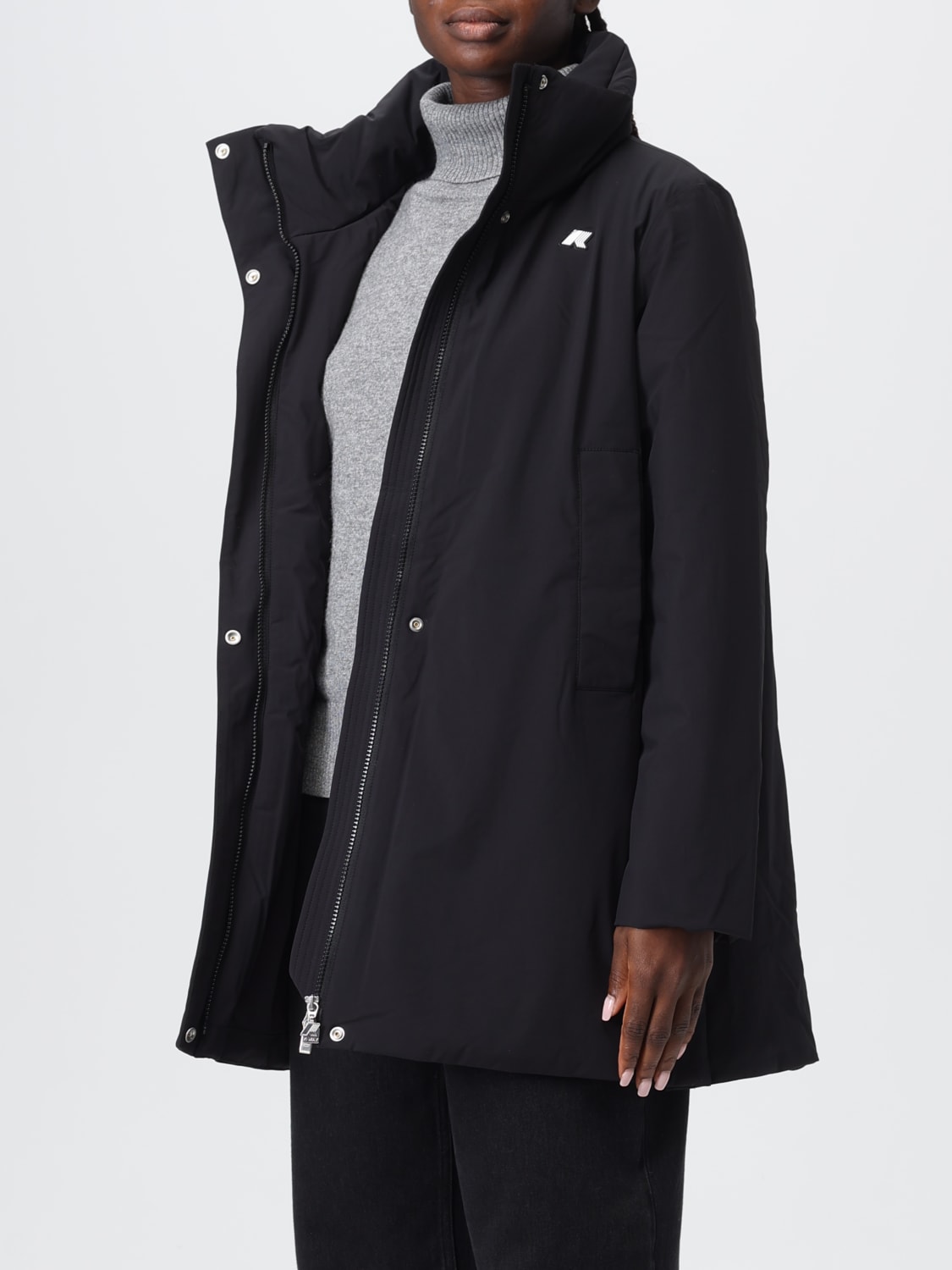 K-WAY COAT: Coat woman K-way, Black 1 - Img 3