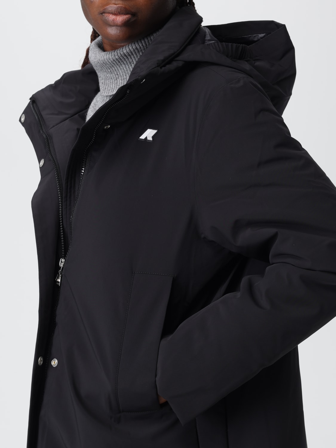 K-WAY COAT: Coat woman K-way, Black 1 - Img 4