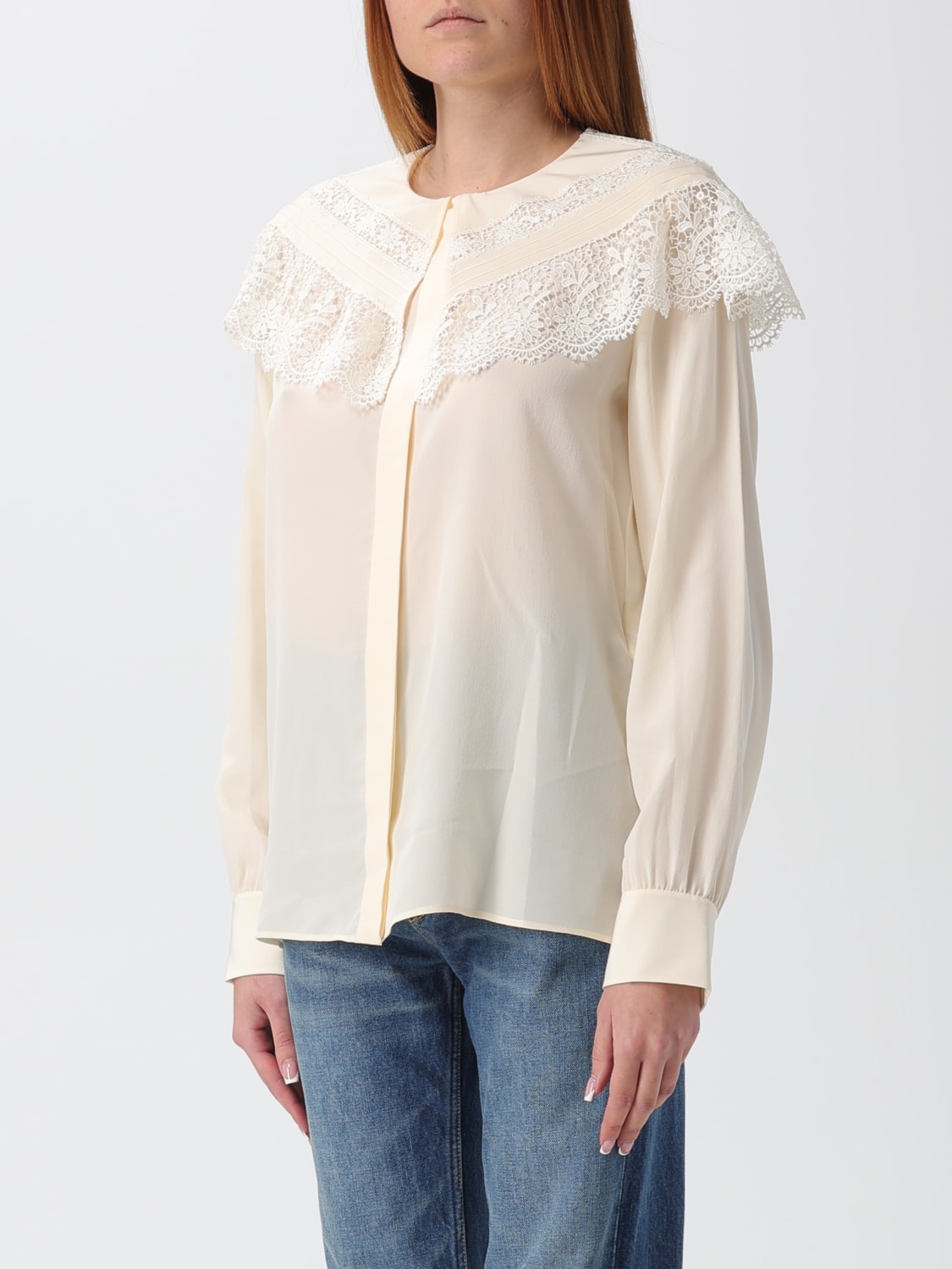 CHLOÉ HEMDBLUSE: Hemdbluse damen ChloÉ, Weiß - Img 4