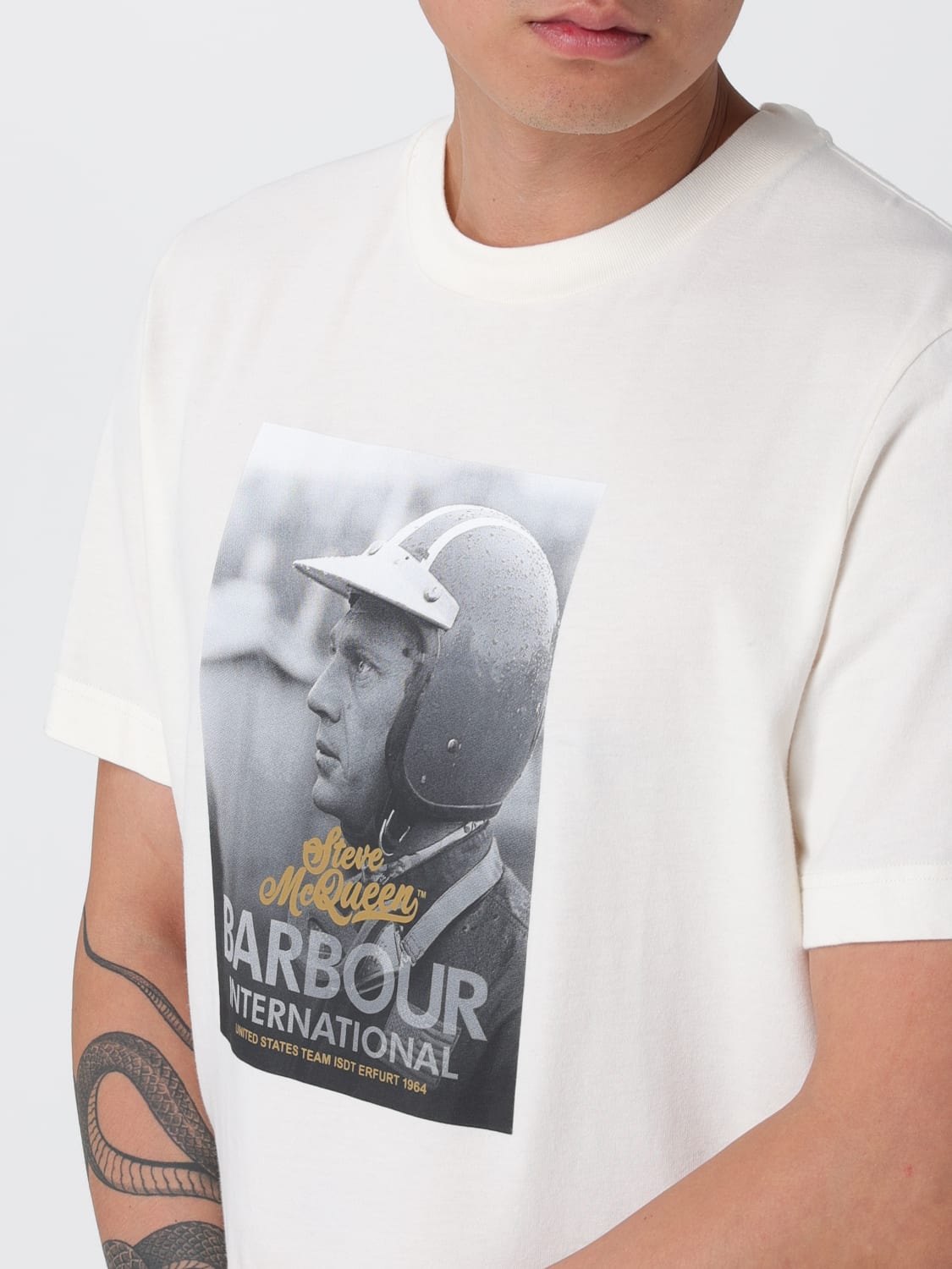 BARBOUR T-SHIRT: T-shirt men Barbour, White - Img 3