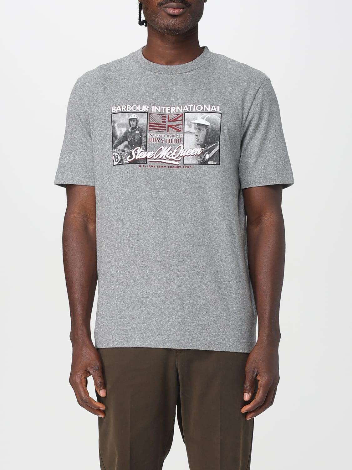 BARBOUR T-SHIRT: T-shirt herren Barbour, Grau - Img 1