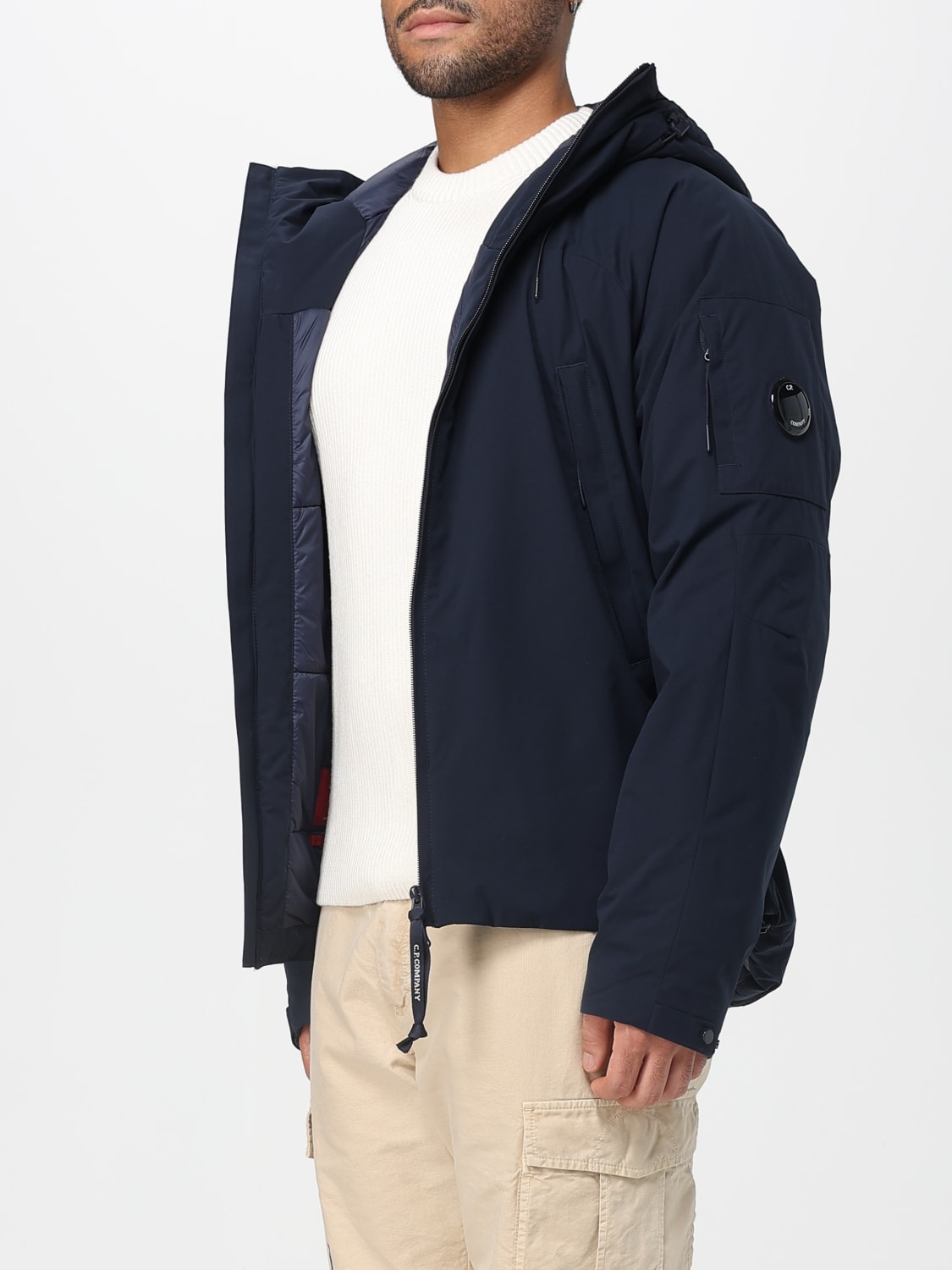 C.P. COMPANY GIACCA: Giubbotto con cappuccio C.P. Company in nylon , Blue - Img 3