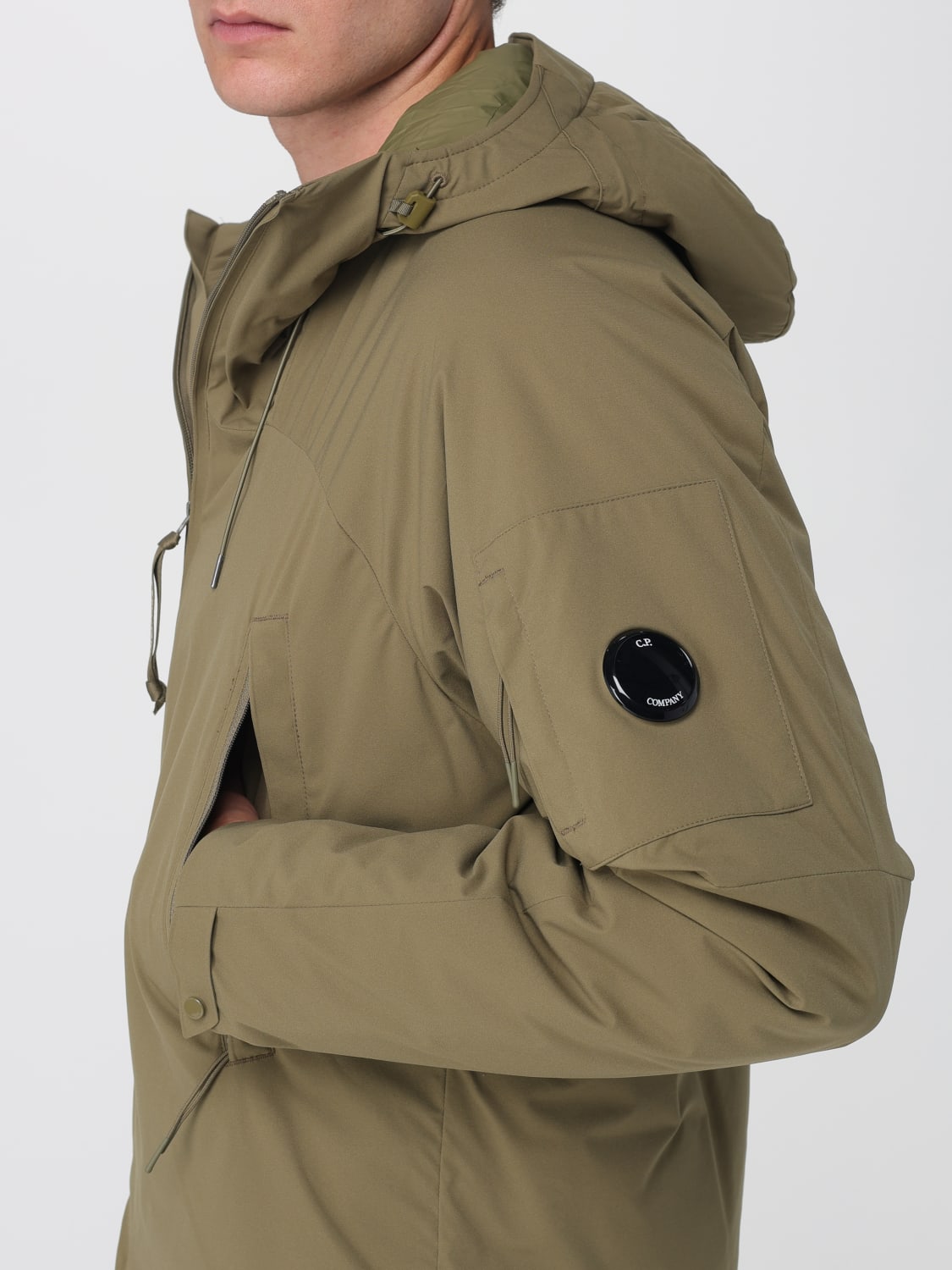 C.P. COMPANY GIACCA: Giubbotto con cappuccio C.P. Company in nylon , Verde - Img 4
