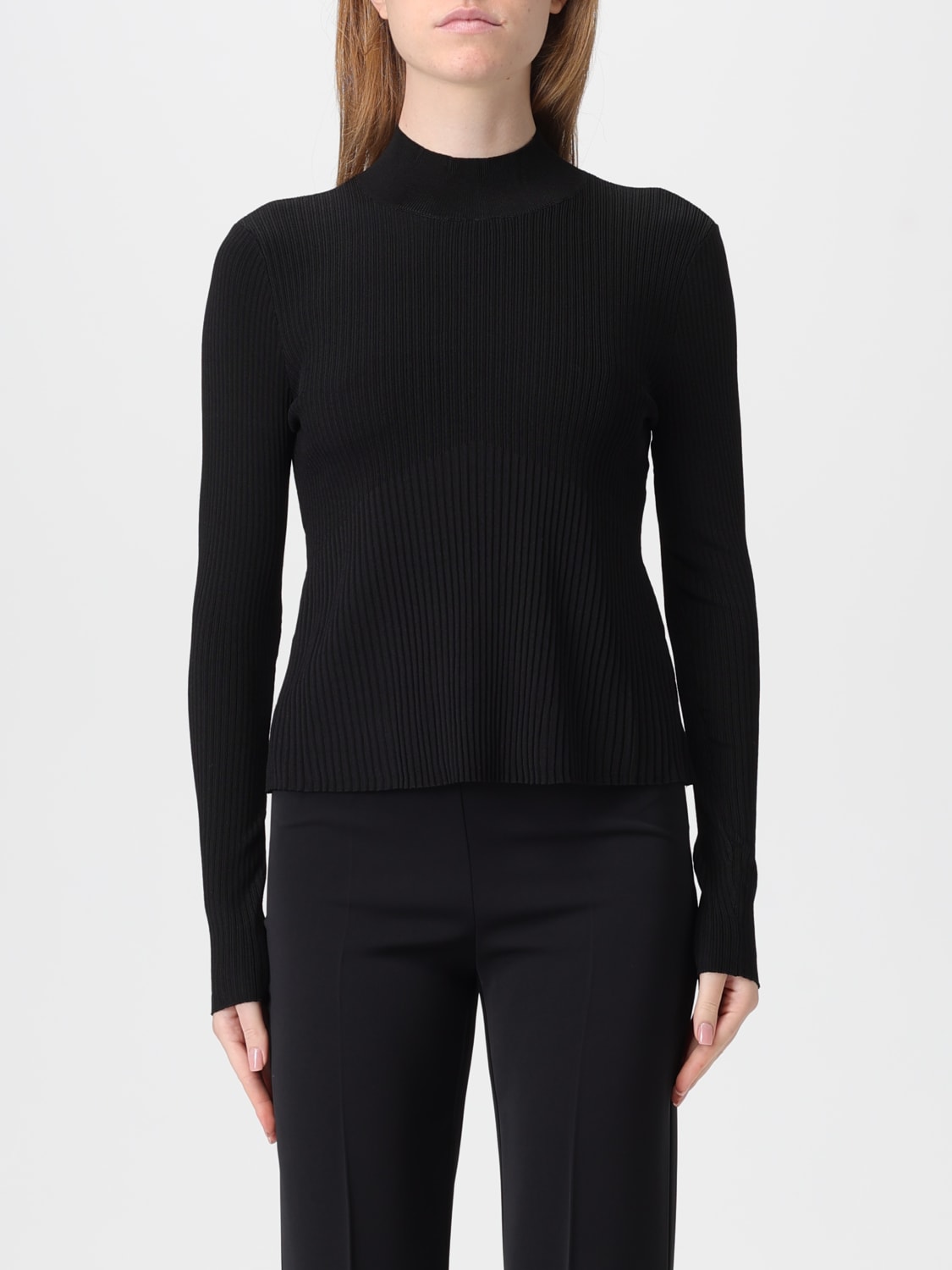 TWINSET TOP: Top Twinset in maglia a coste , Nero - Img 1