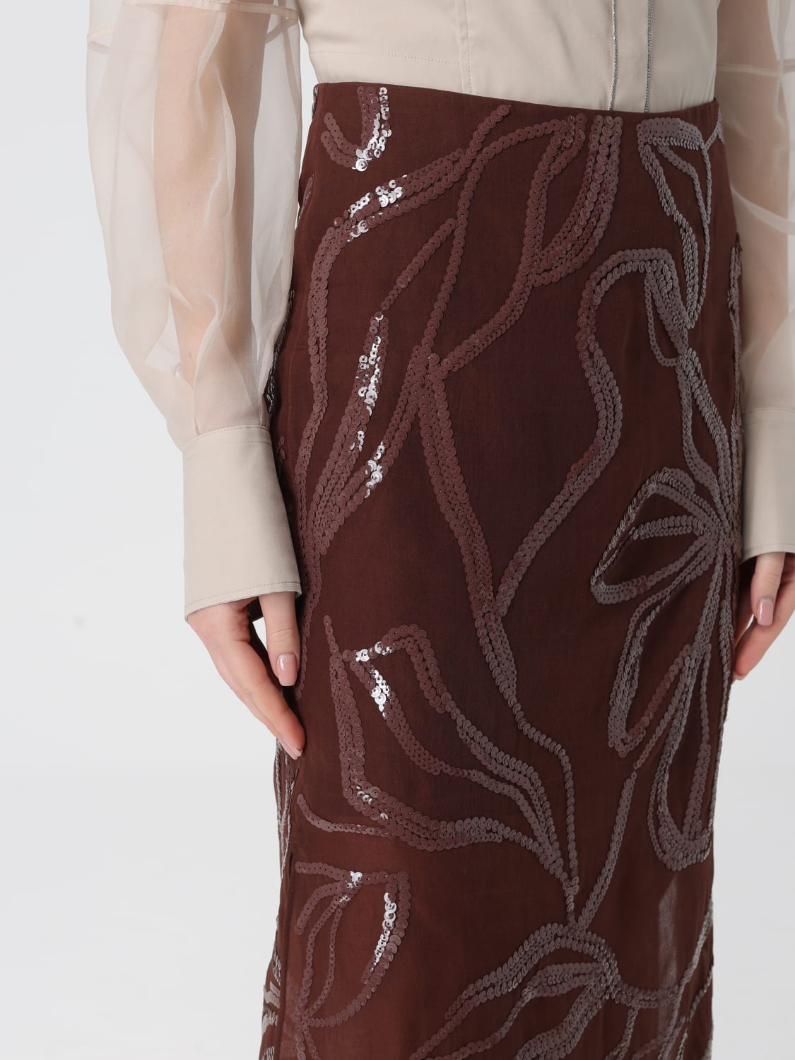 BRUNELLO CUCINELLI SKIRT: Skirt woman Brunello Cucinelli, Burgundy - Img 5