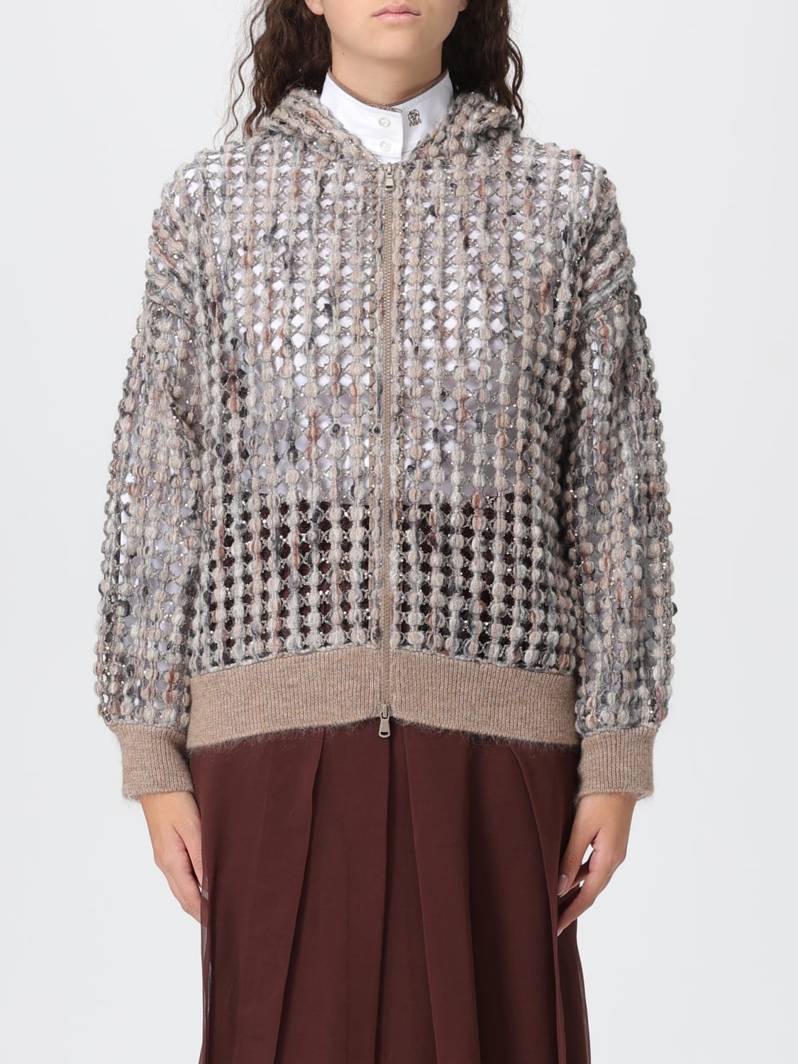 BRUNELLO CUCINELLI SWEATER: Sweater woman Brunello Cucinelli, Beige - Img 1