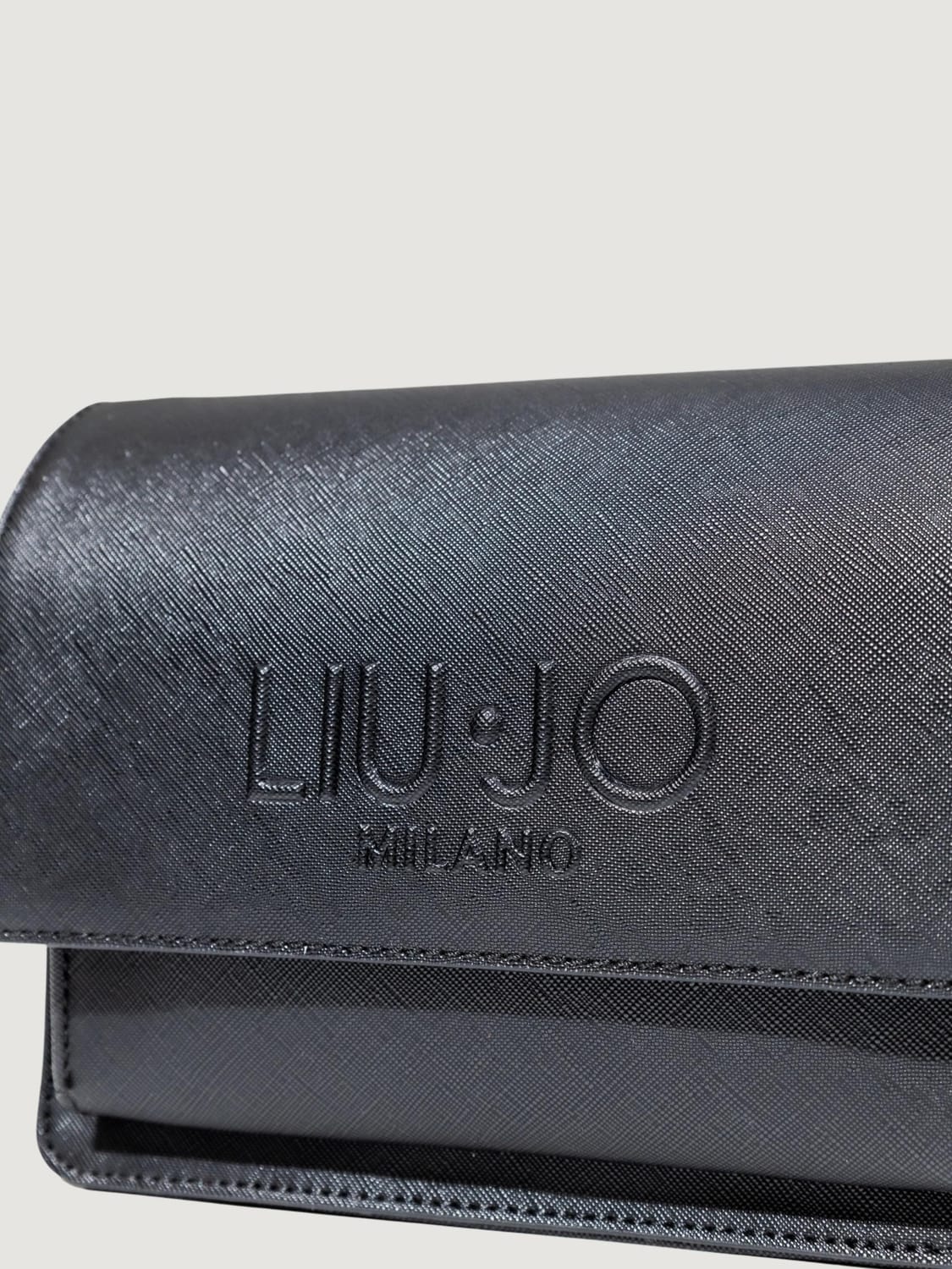 LIU JO BORSA A TRACOLLA: Borse a tracolla in pelle sintetica saffiano Liu Jo, Nero - Img 3