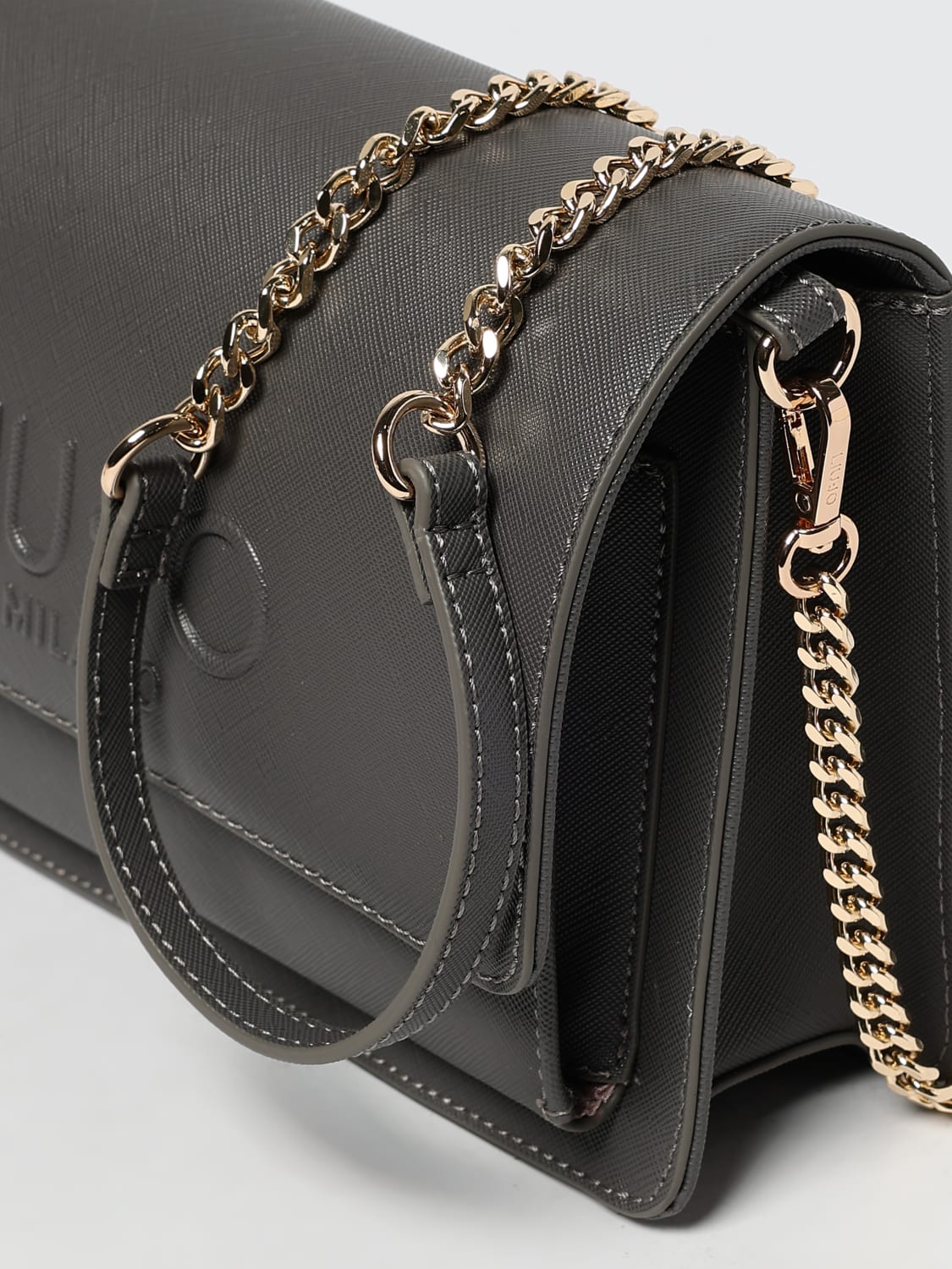 LIU JO BORSA A TRACOLLA: Borse a tracolla in pelle sintetica saffiano Liu Jo, Grigio - Img 3