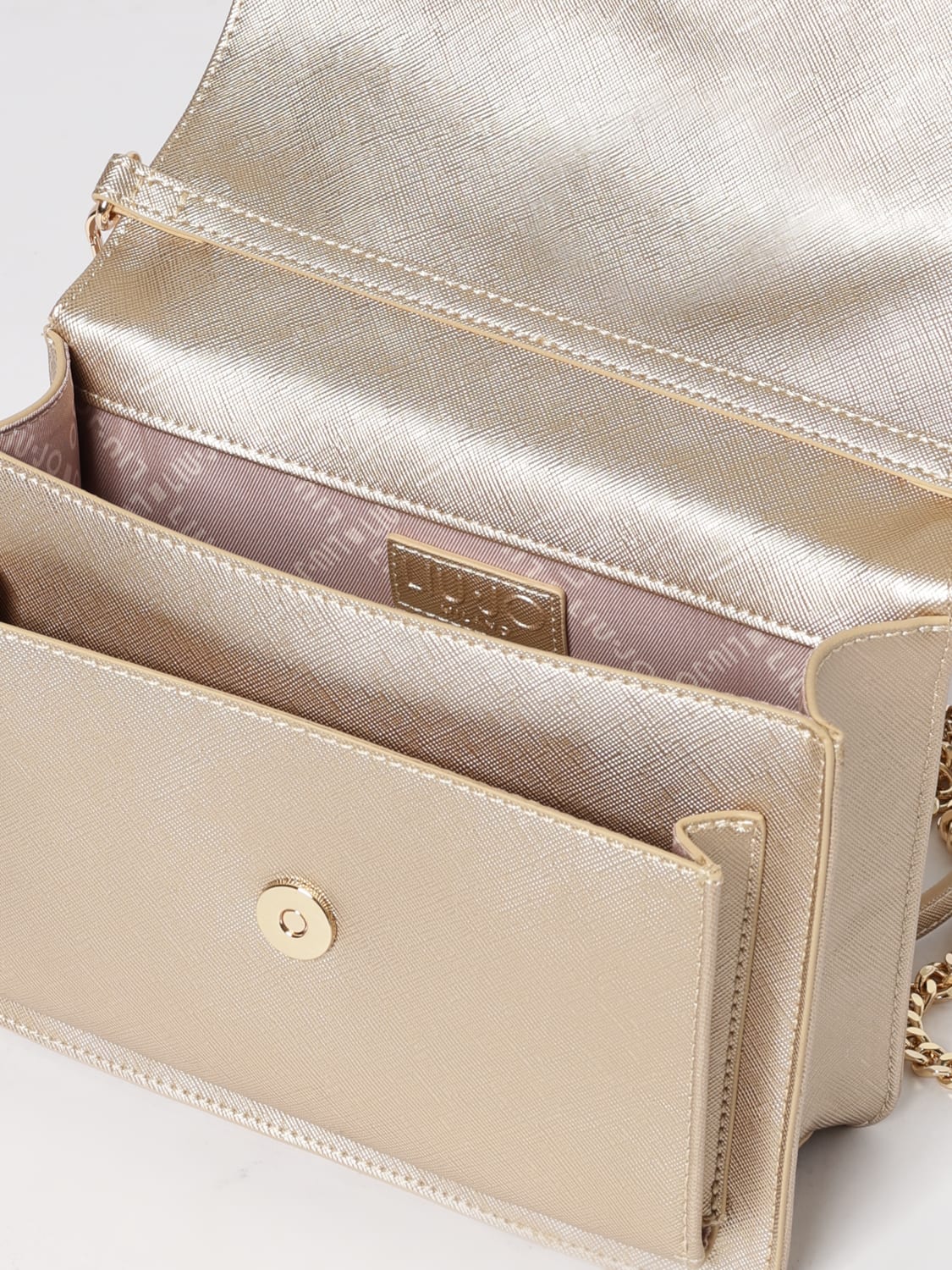 LIU JO BORSA A TRACOLLA: Borse a tracolla in pelle sintetica saffiano Liu Jo, Oro - Img 3