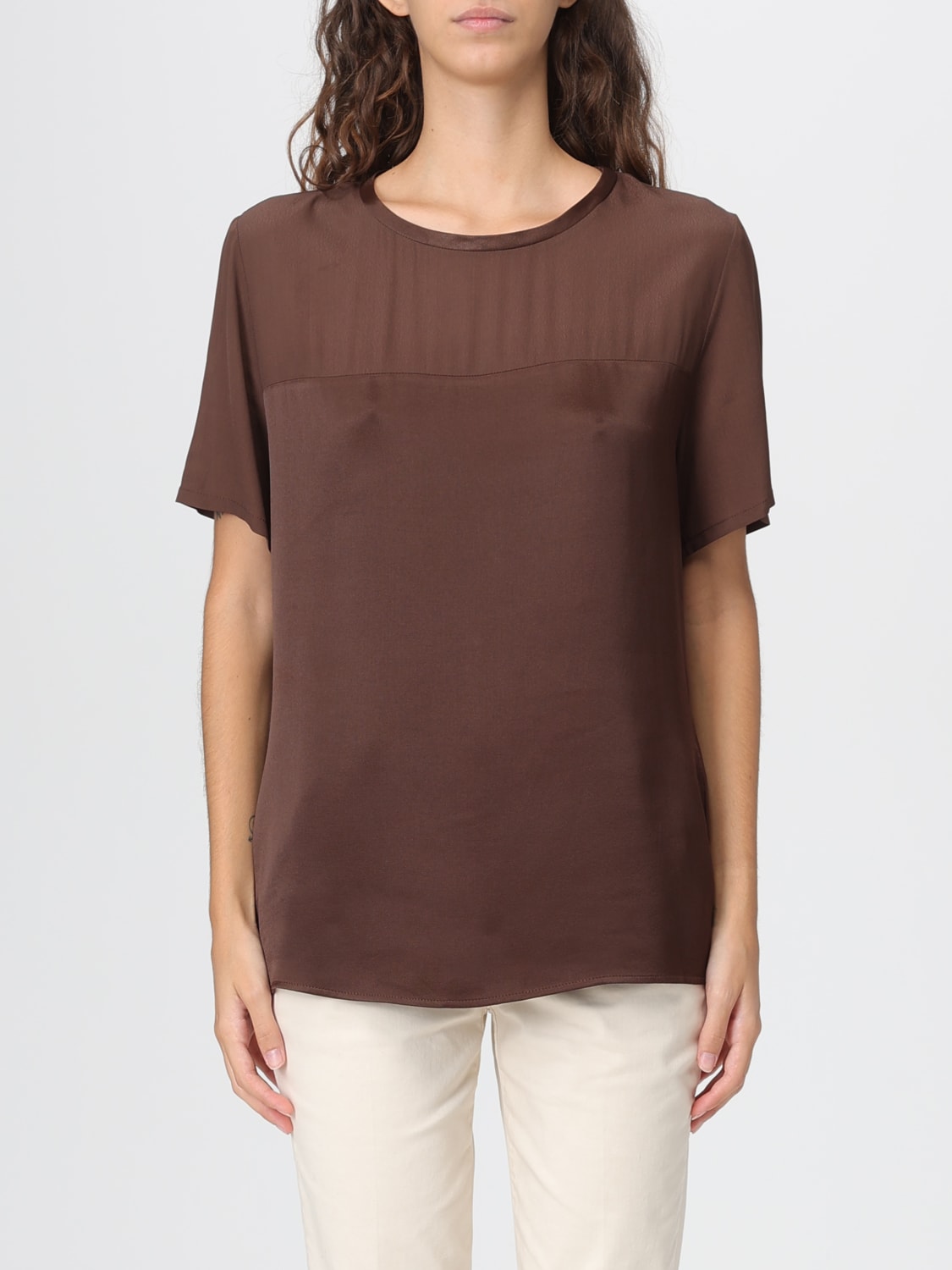 LIU JO TOP: Hemdbluse damen Liu Jo, Braun - Img 1