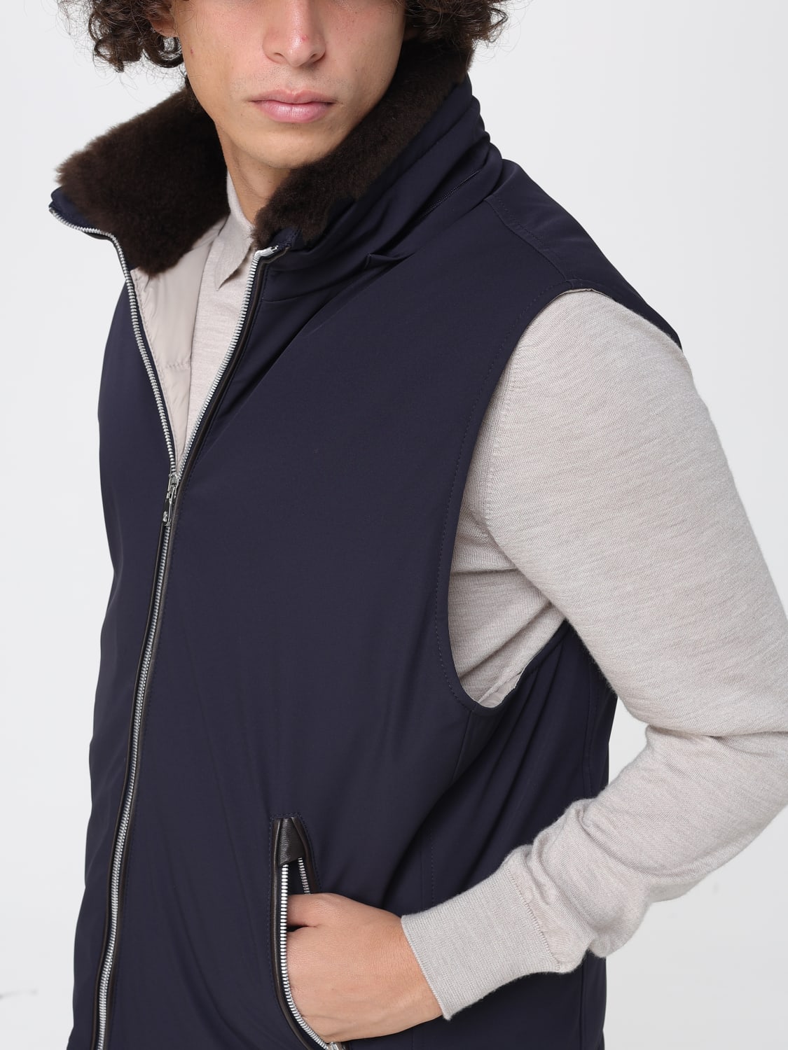 BRUNELLO CUCINELLI SUIT VEST: Coat men Brunello Cucinelli, Blue - Img 5