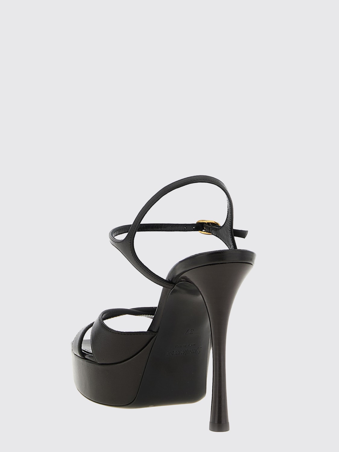 SAINT LAURENT HEELED SANDAL: Flat sandals woman Saint Laurent, Brown - Img 3