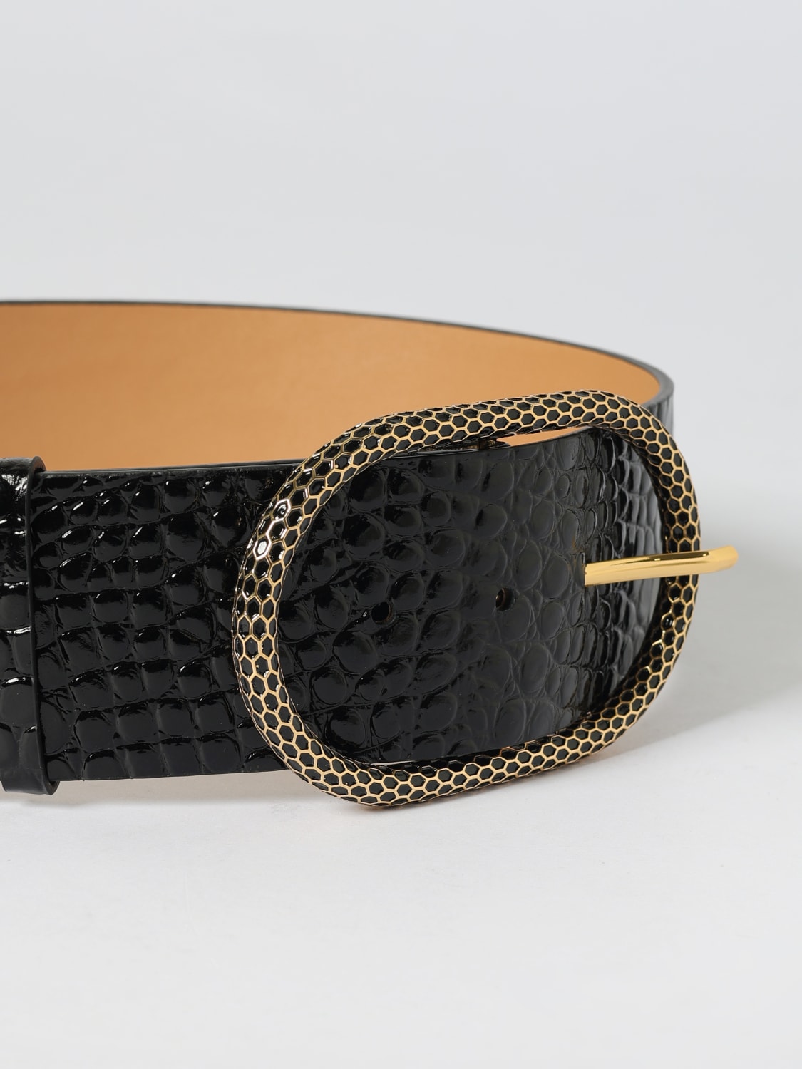 ELISABETTA FRANCHI CINTURA: Cintura Elisabetta Franchi in pelle stampa cocco , Nero - Img 2