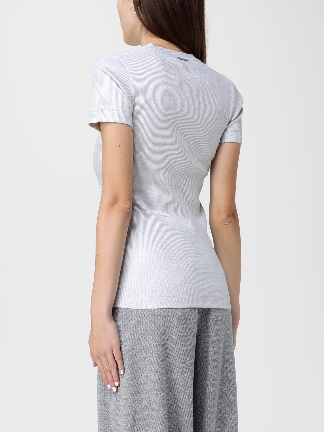 BRUNELLO CUCINELLI T-SHIRT: T-shirt woman Brunello Cucinelli, Silver - Img 3