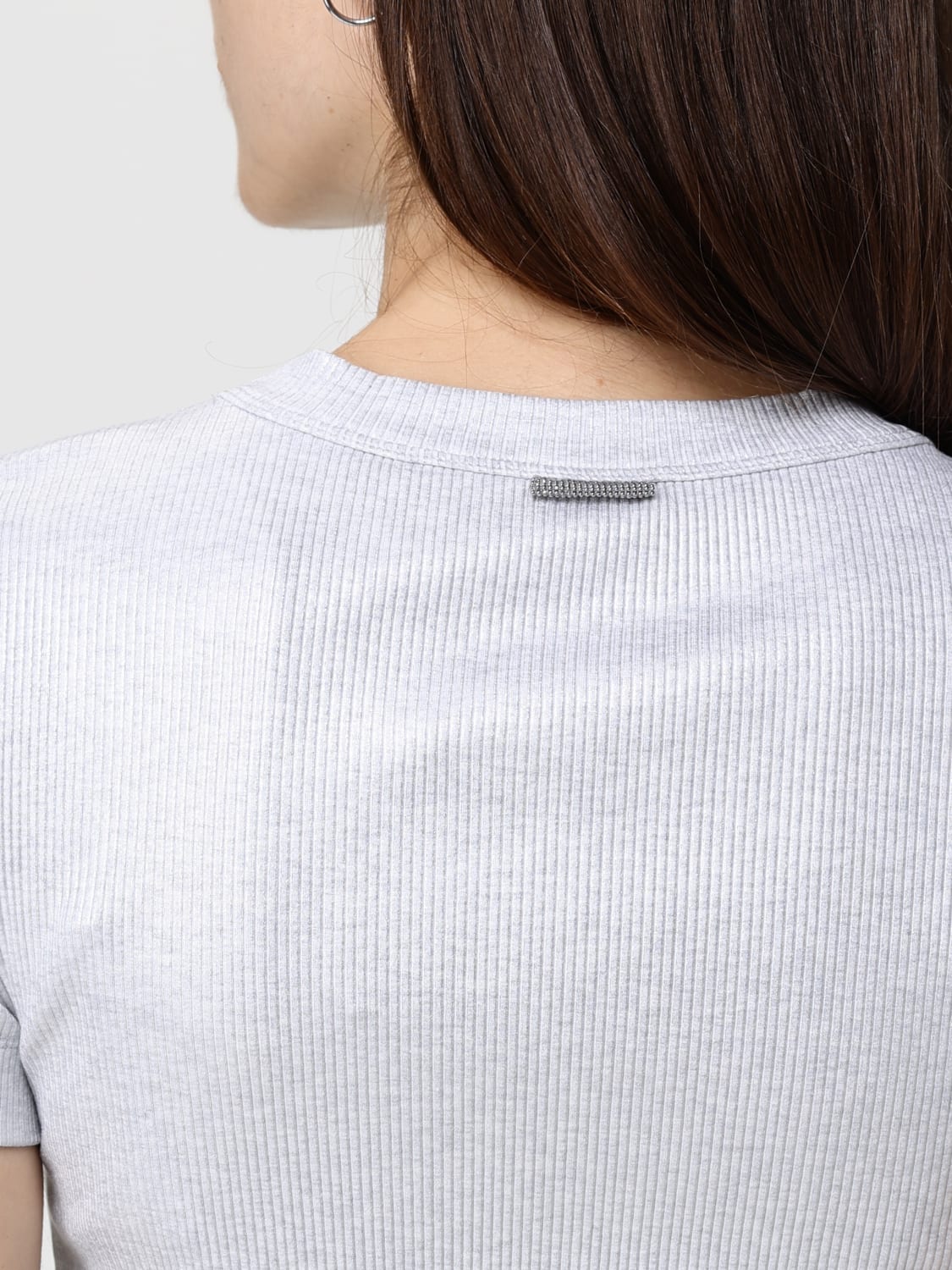 BRUNELLO CUCINELLI T-SHIRT: T-shirt woman Brunello Cucinelli, Silver - Img 5
