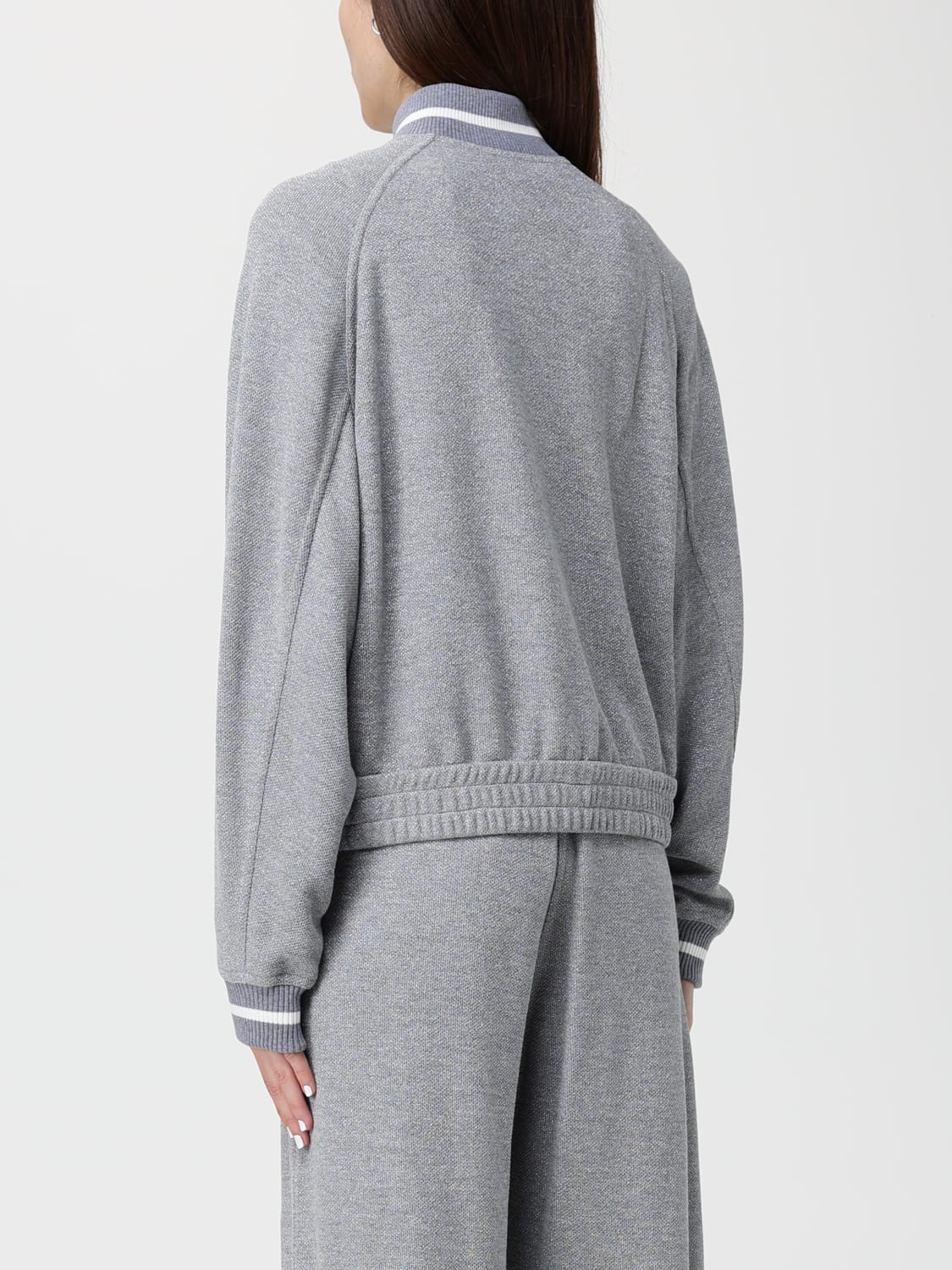 BRUNELLO CUCINELLI FELPA: Felpa Brunello Cucinelli in misto cotone , Silver - Img 3