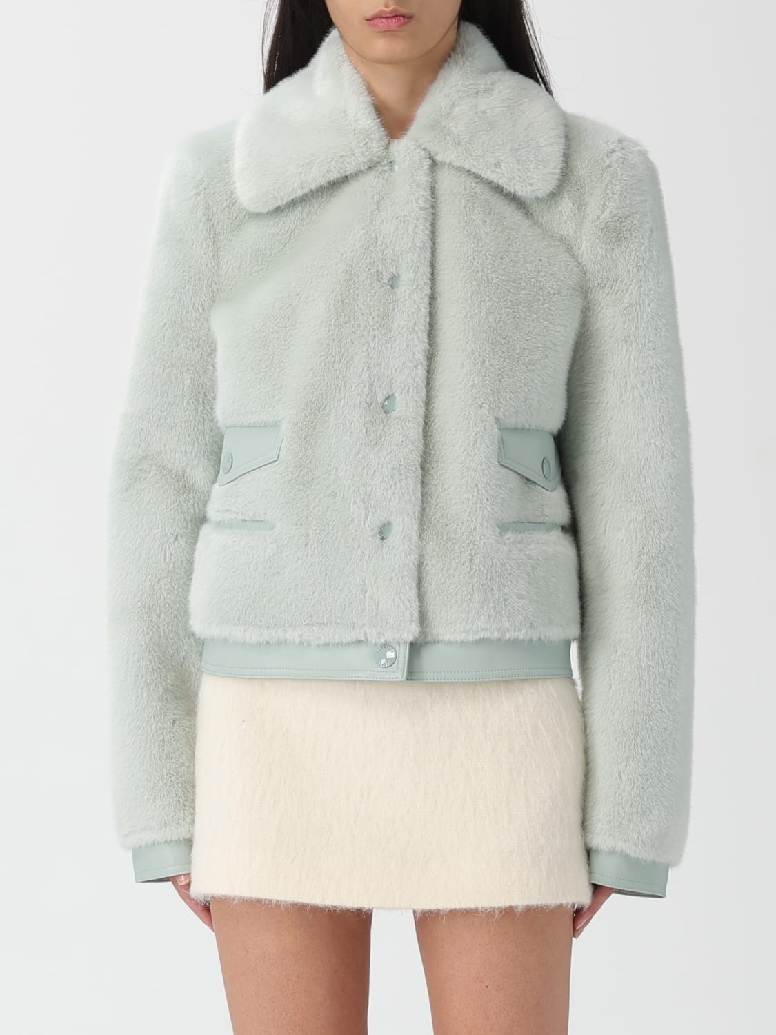 PATRIZIA PEPE FUR COAT: Jacket woman Patrizia Pepe, Grey - Img 1