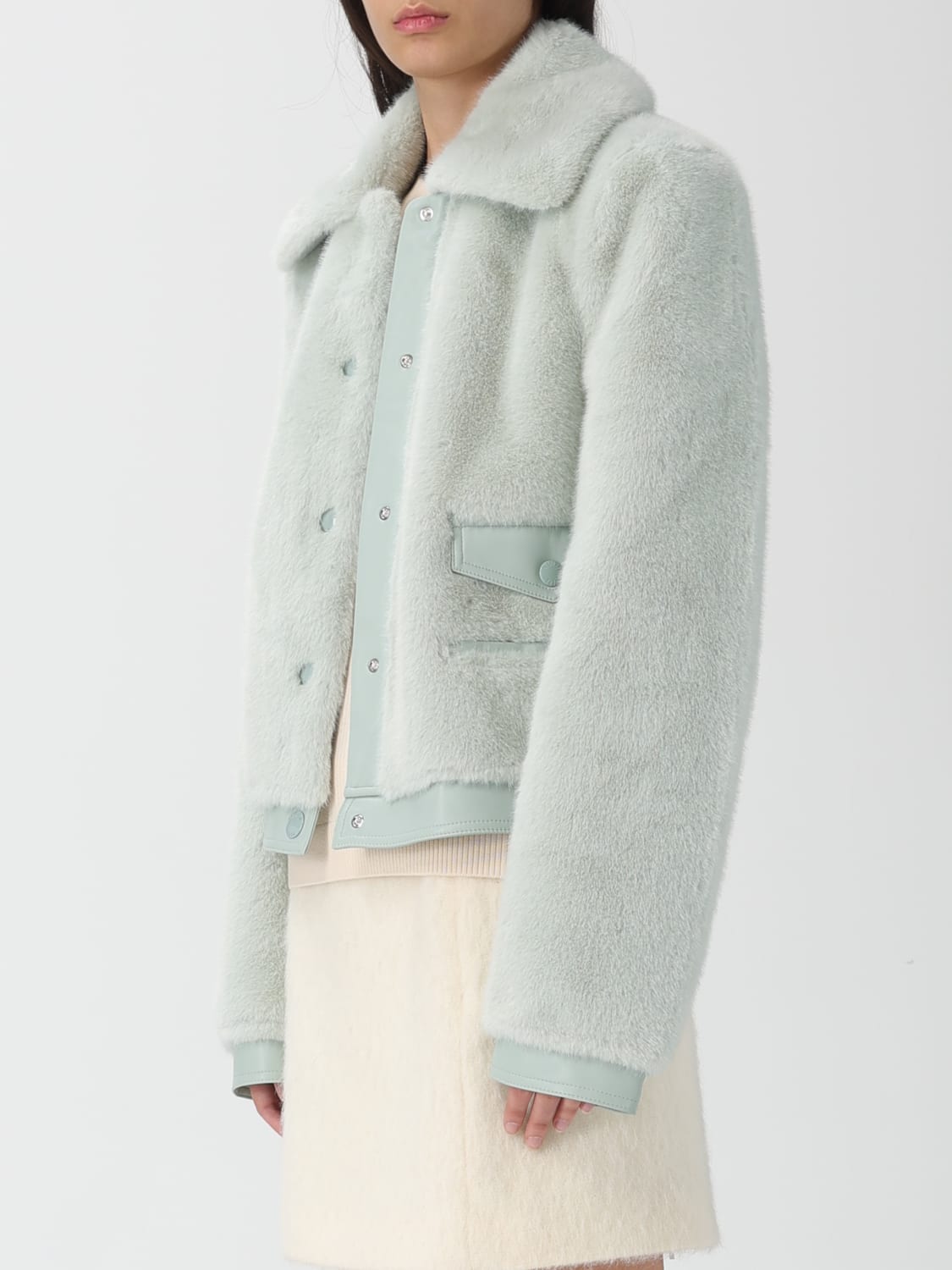 PATRIZIA PEPE FUR COAT: Jacket woman Patrizia Pepe, Grey - Img 3