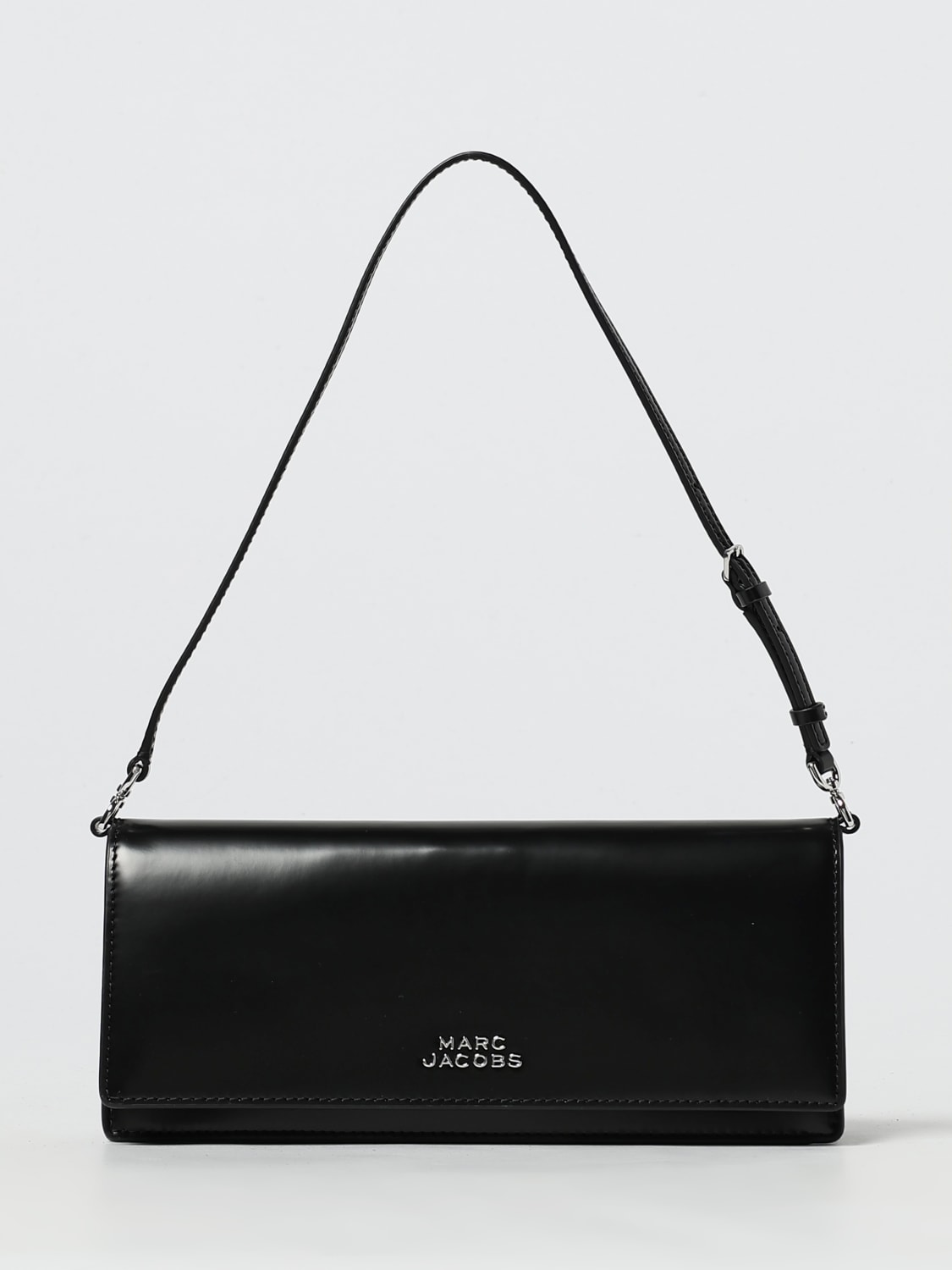 MARC JACOBS BORSA A SPALLA: Borsa a spalla The Glam Mirror in pelle spazzolata Marc Jacobs, Nero - Img 1