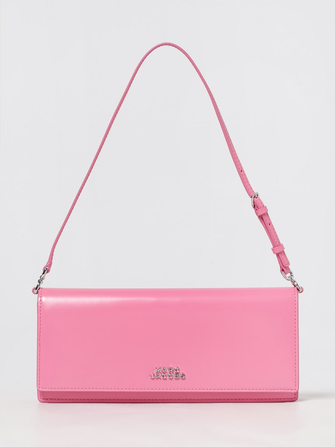 MARC JACOBS BORSA A SPALLA: Borsa a spalla The Glam Mirror in pelle spazzolata Marc Jacobs, Fuxia - Img 1