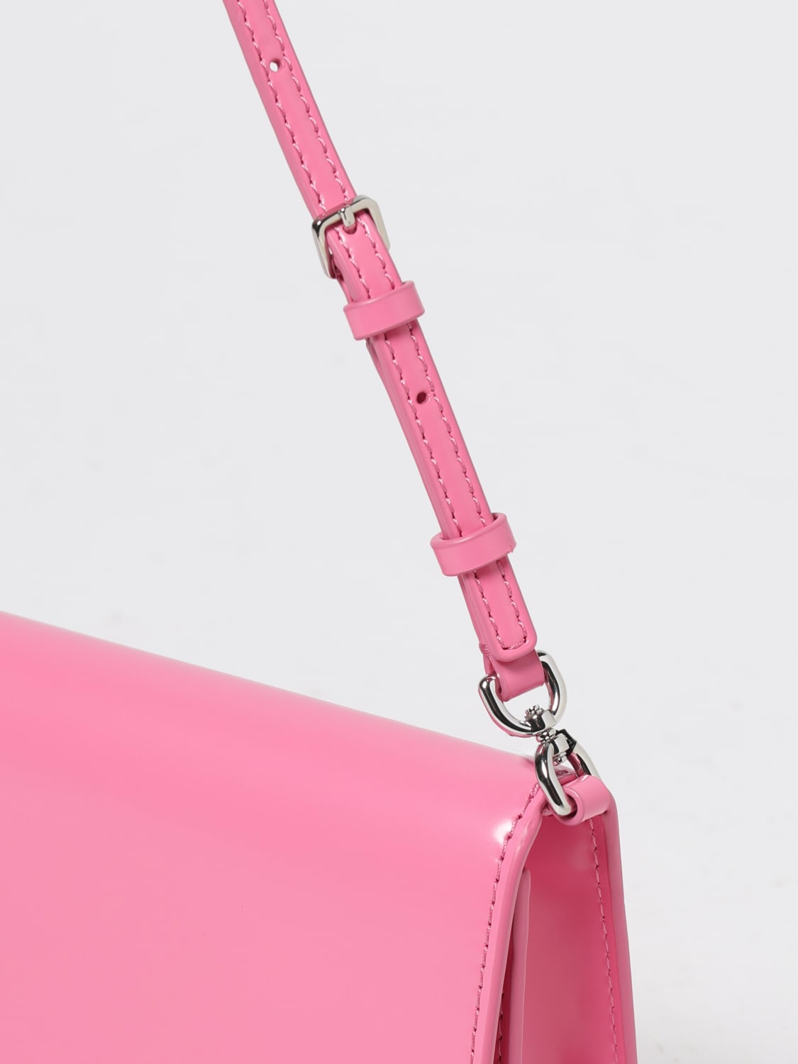MARC JACOBS BORSA A SPALLA: Borsa a spalla The Glam Mirror in pelle spazzolata Marc Jacobs, Fuxia - Img 3