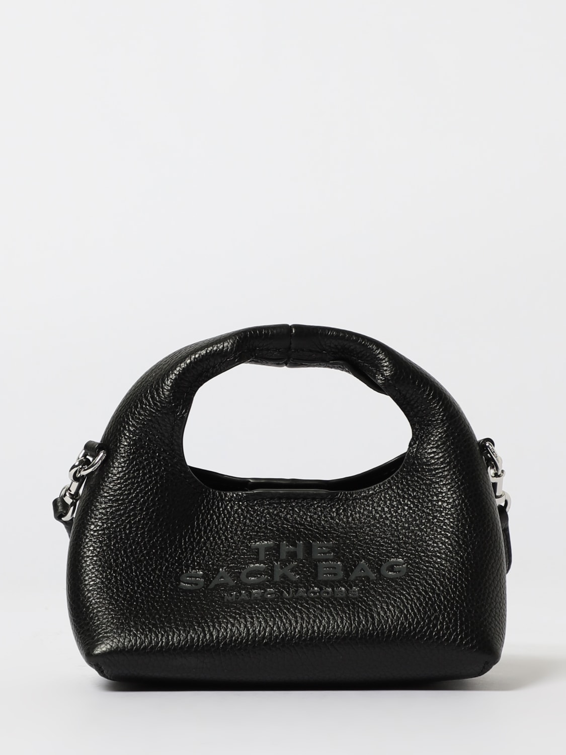 MARC JACOBS BORSA MINI: Borsa The Micro Sack Bag Marc Jacobs in pelle a grana , Nero - Img 1