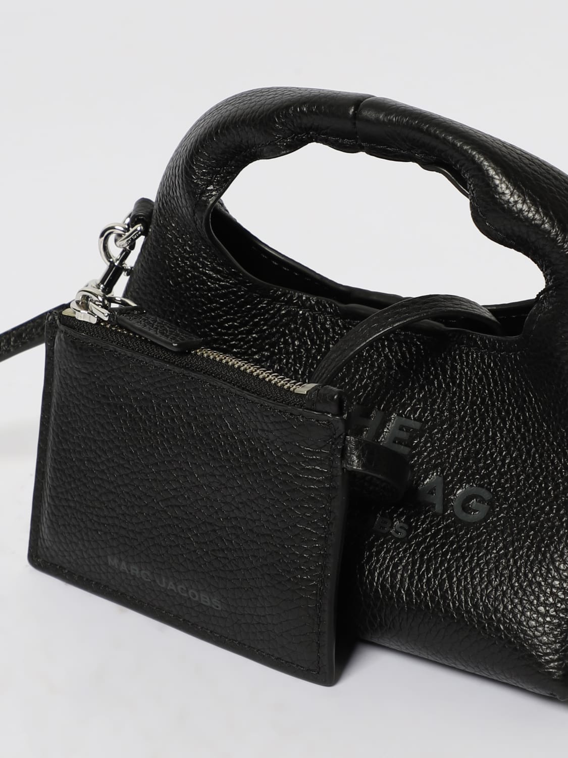 MARC JACOBS BORSA MINI: Borsa The Micro Sack Bag Marc Jacobs in pelle a grana , Nero - Img 3