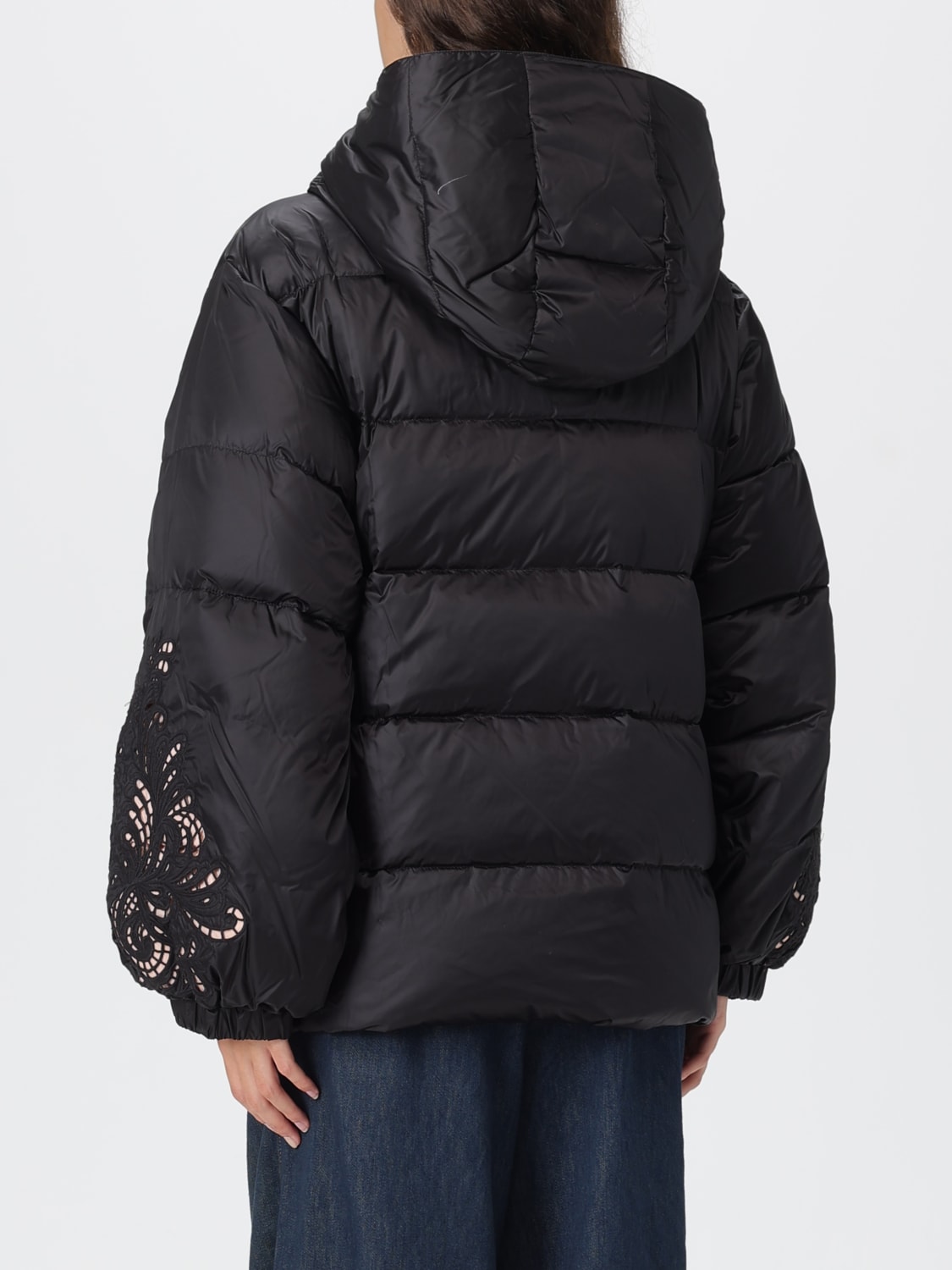 TWINSET GIACCA: Piumino Twinset in nylon con ricami , Nero - Img 2