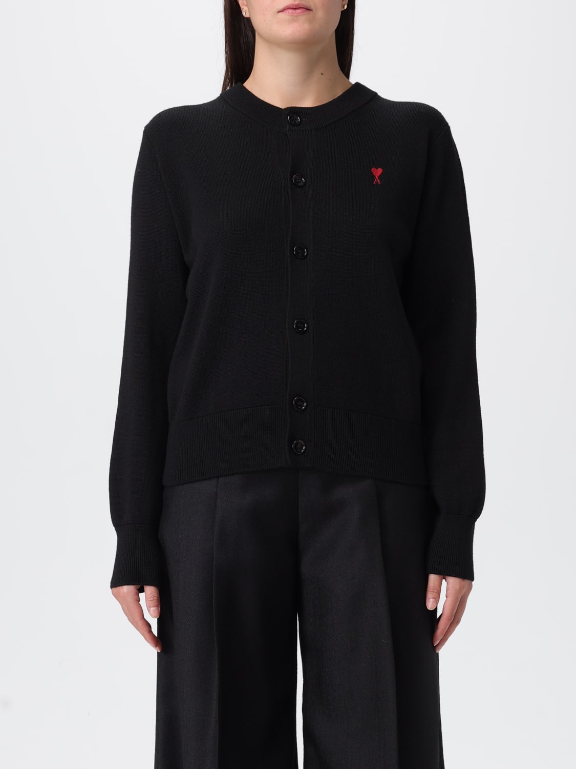 AMI PARIS SWEATER: Ami Paris women's cardigan, Black - Img 1