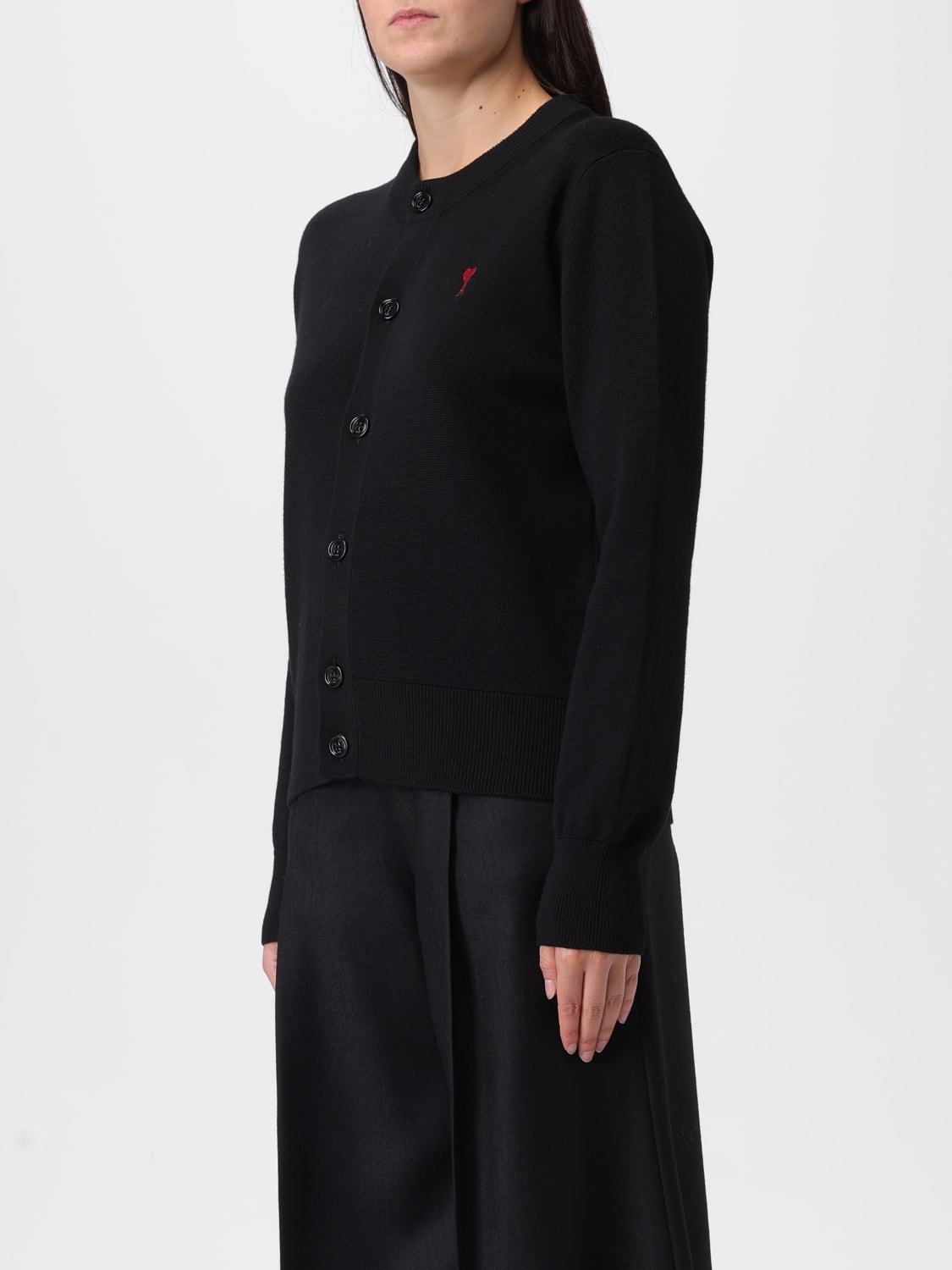 AMI PARIS SWEATER: Ami Paris women's cardigan, Black - Img 3