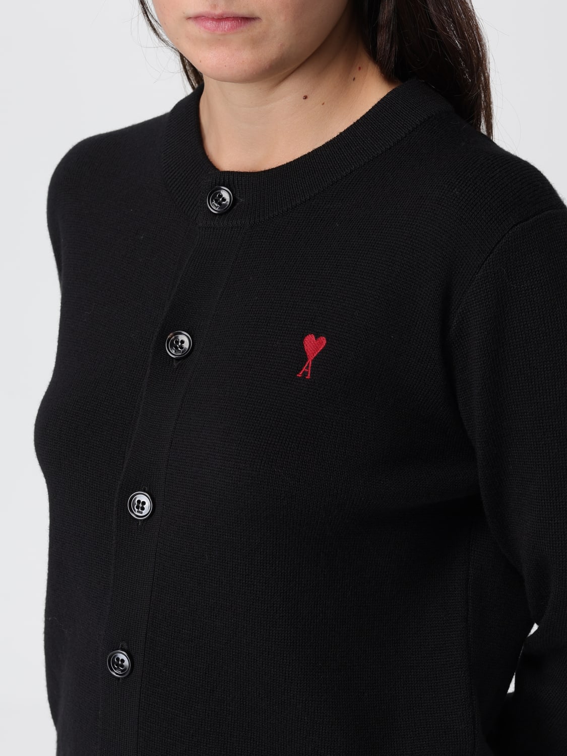 AMI PARIS SWEATER: Ami Paris women's cardigan, Black - Img 4