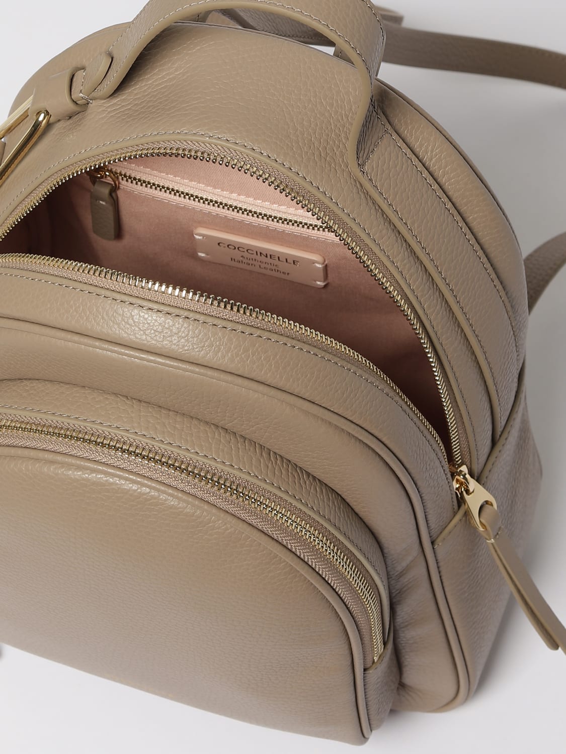 COCCINELLE SAC À DOS: Sac à dos femme Coccinelle, Beige - Img 4