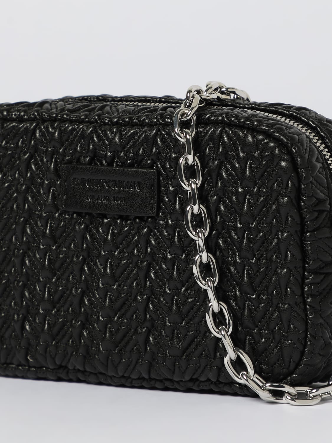 EMPORIO ARMANI BORSA MINI: Borsa Emporio Armani in pelle sintetica trapuntata , Nero - Img 3