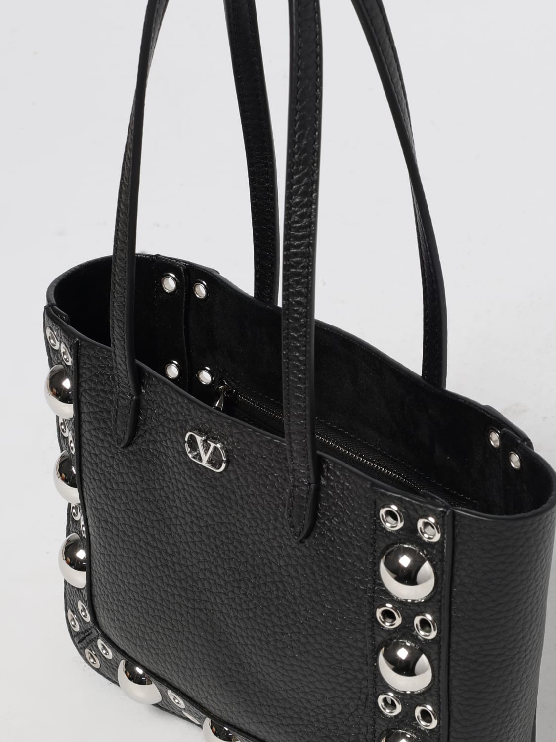 VALENTINO GARAVANI BORSA MINI: Borsa Nellcôte Valentino Garavani in pelle a grana , Nero - Img 5