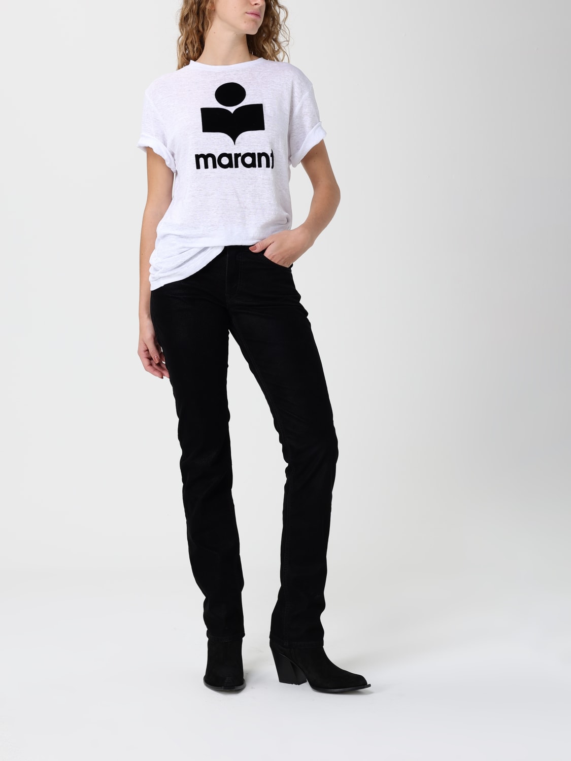 ISABEL MARANT ETOILE T恤: T恤 女士 Isabel Marant Etoile, 白色 - Img 2