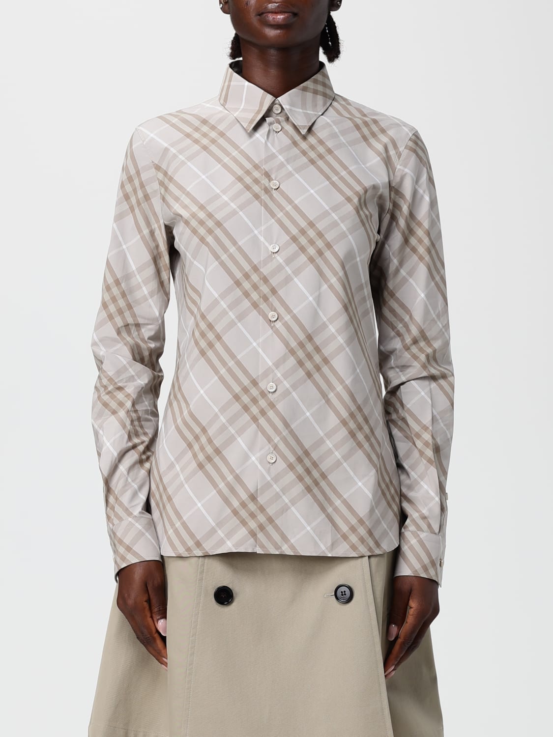 BURBERRY SHIRT: Shirt woman Burberry, Grey - Img 1