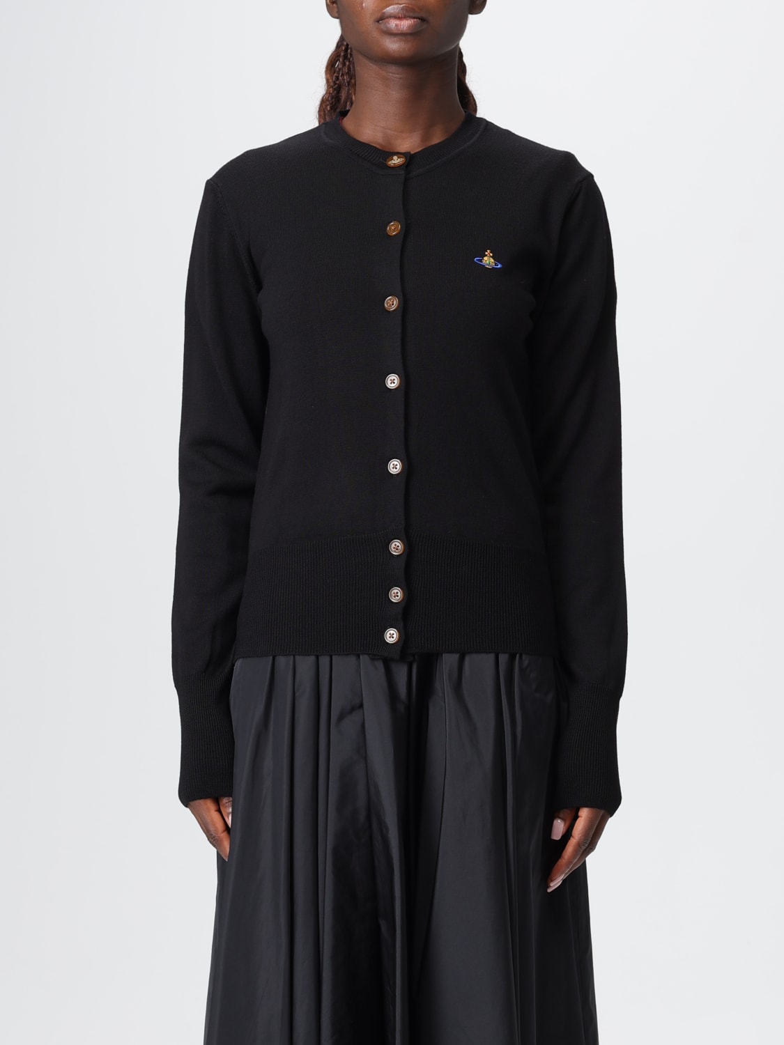 VIVIENNE WESTWOOD MAGLIA: Cardigan in lana vergine Vivienne Westwood, Nero - Img 1