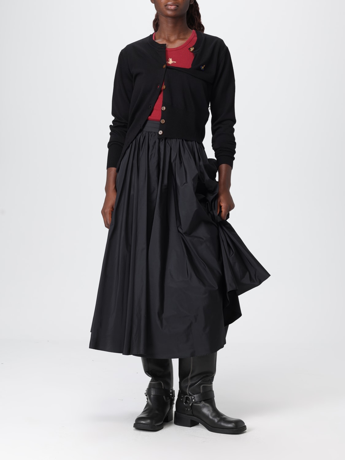 VIVIENNE WESTWOOD MAGLIA: Cardigan in lana vergine Vivienne Westwood, Nero - Img 2