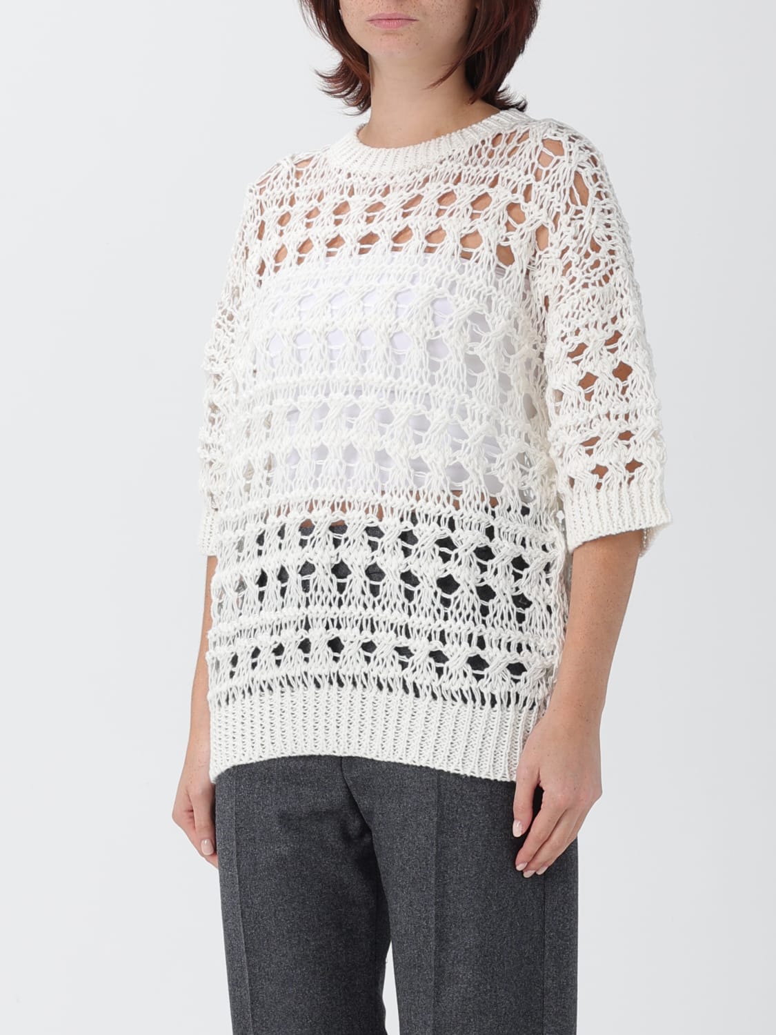 BRUNELLO CUCINELLI JERSEY: Jersey mujer Brunello Cucinelli, Beige - Img 4