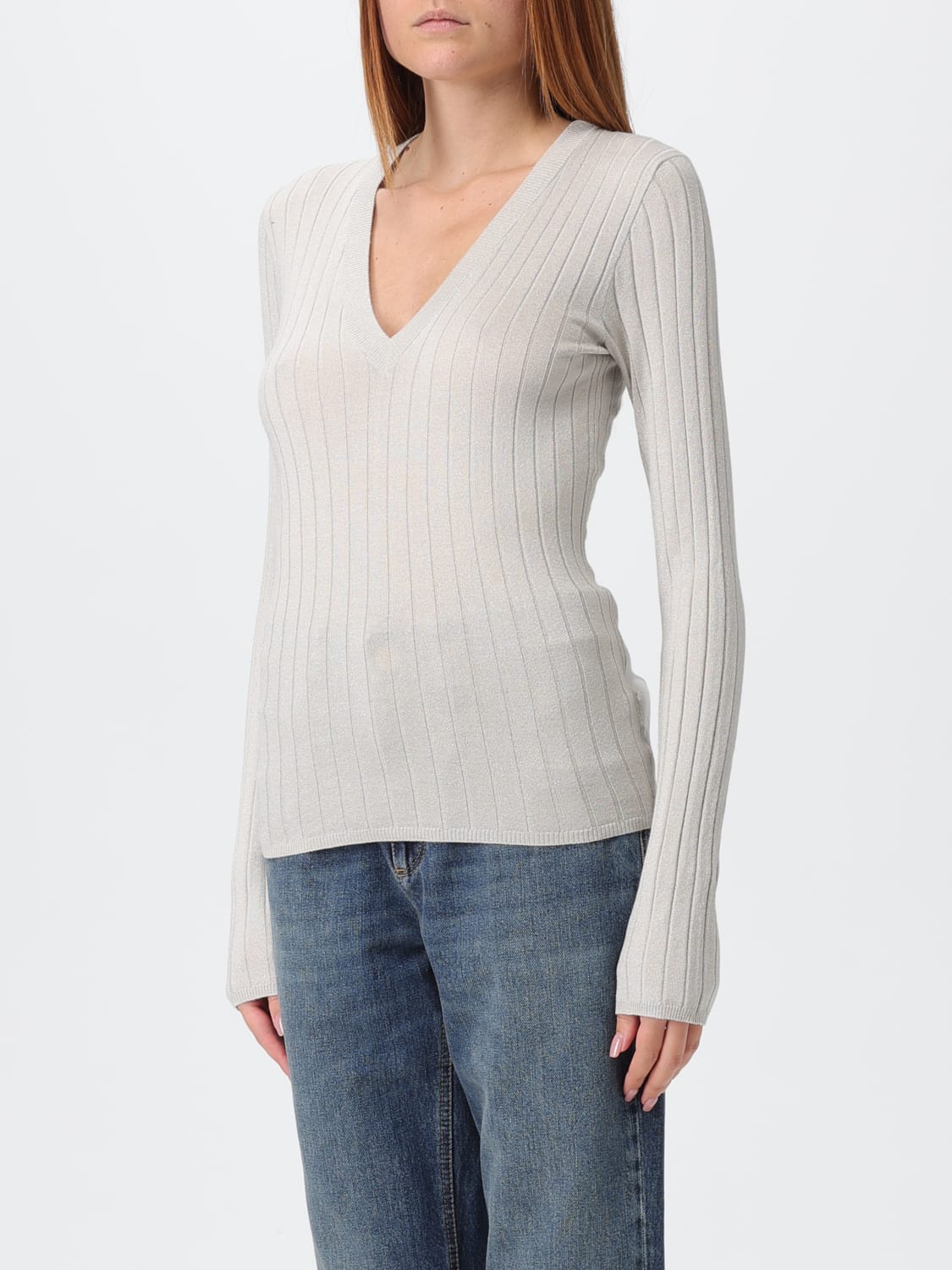 BRUNELLO CUCINELLI 毛衣: 毛衣 女士 Brunello Cucinelli, 珍珠色 - Img 4