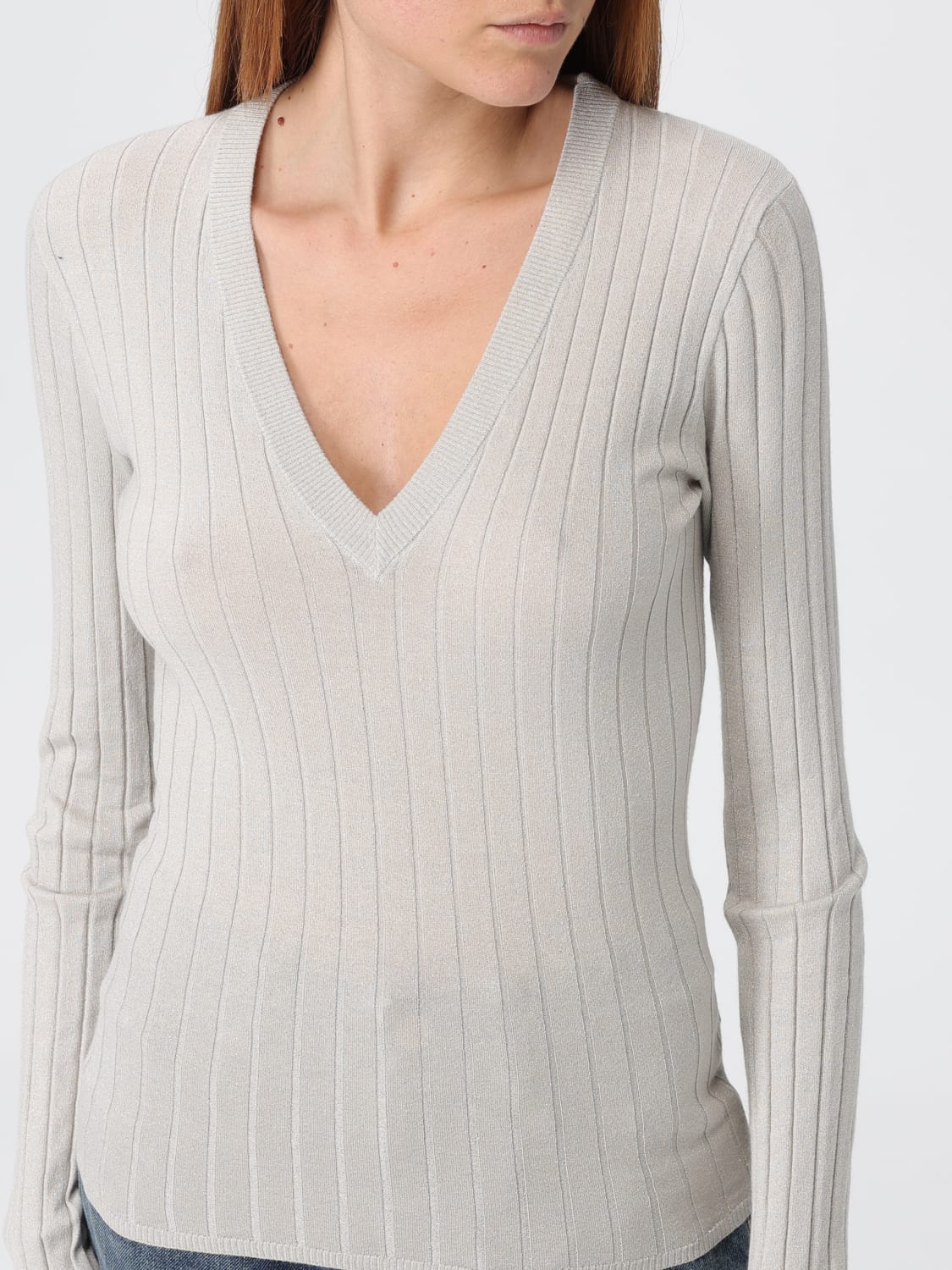 BRUNELLO CUCINELLI 毛衣: 毛衣 女士 Brunello Cucinelli, 珍珠色 - Img 5