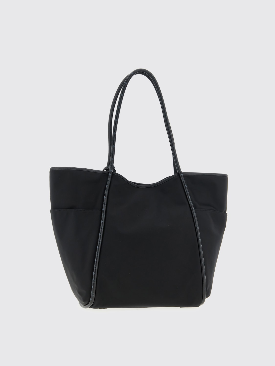 MCM BORSA A SPALLA: Borsa Aren MCM in Econyl® e cotone spalmato con stampa logo , Nero - Img 2