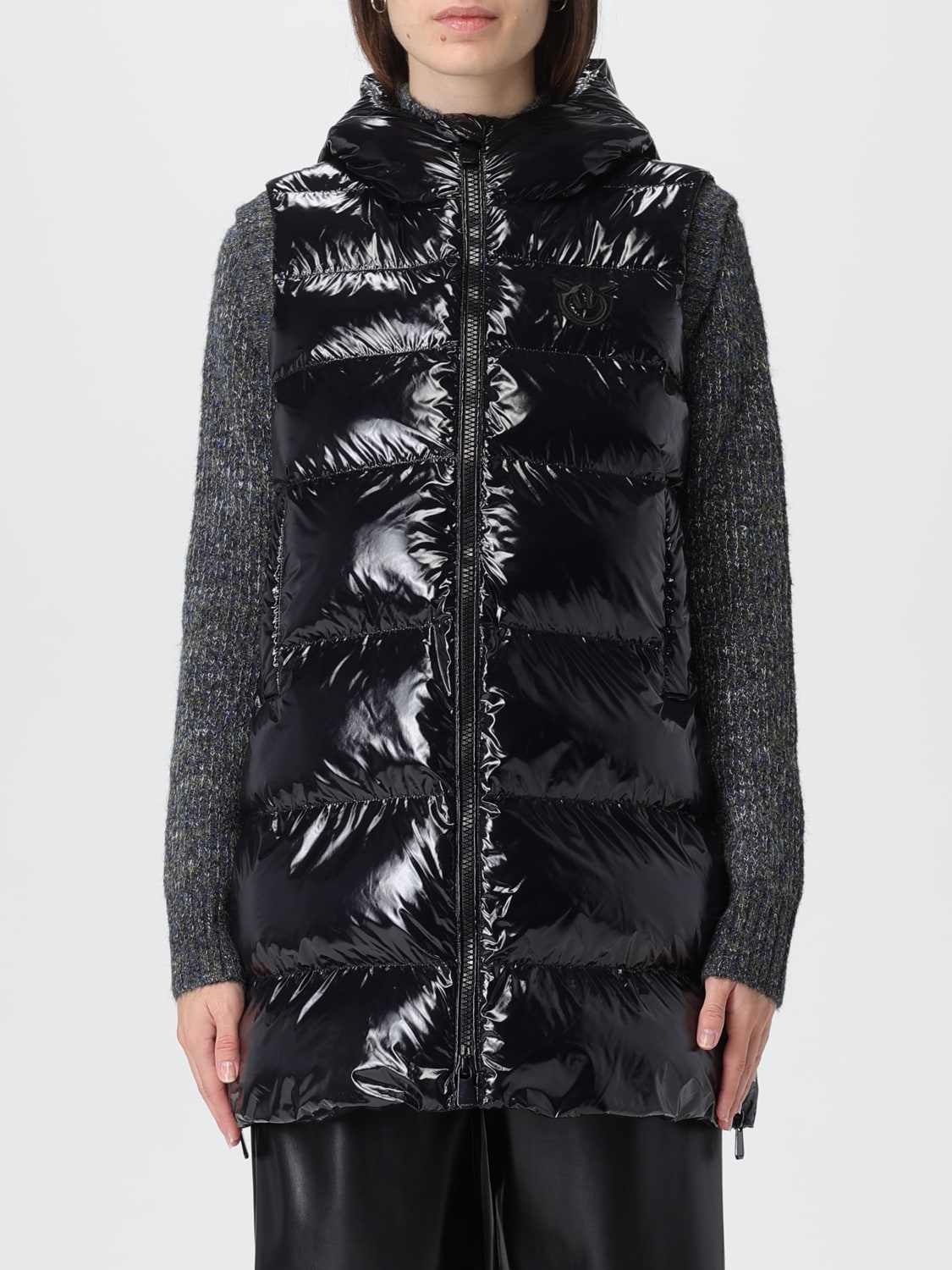 PINKO GILET: Gilet Graffetta trapuntato Pinko in nylon , Nero - Img 1