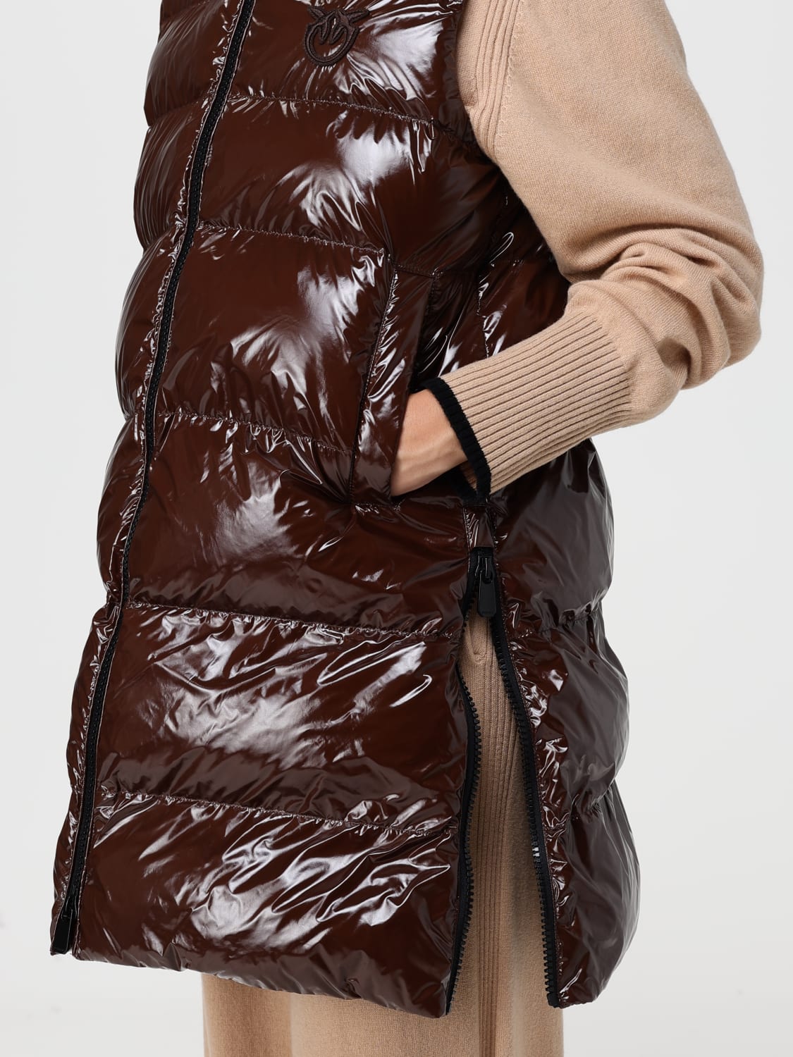 PINKO GILET: Blazer femme Pinko, Marron - Img 4